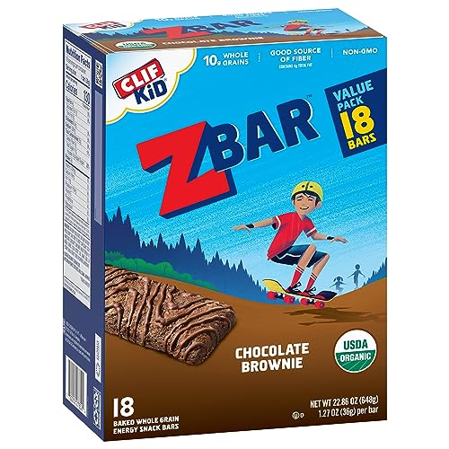 CLIF Kid Zbar - Chocolate Brownie - Soft Baked Whole Grain Snack Bars - USDA Organic - Non - GMO - Plant - Based - 1.27 oz. (18 Pack) - Fresh Hearth