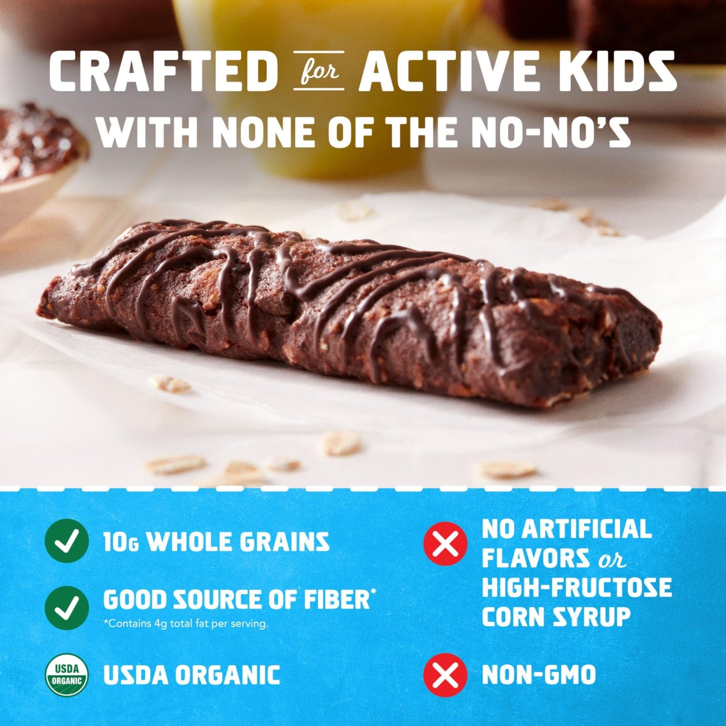 CLIF Kid Zbar - Chocolate Brownie - Soft Baked Whole Grain Snack Bars - USDA Organic - Non - GMO - Plant - Based - 1.27 oz. (18 Pack) - Fresh Hearth