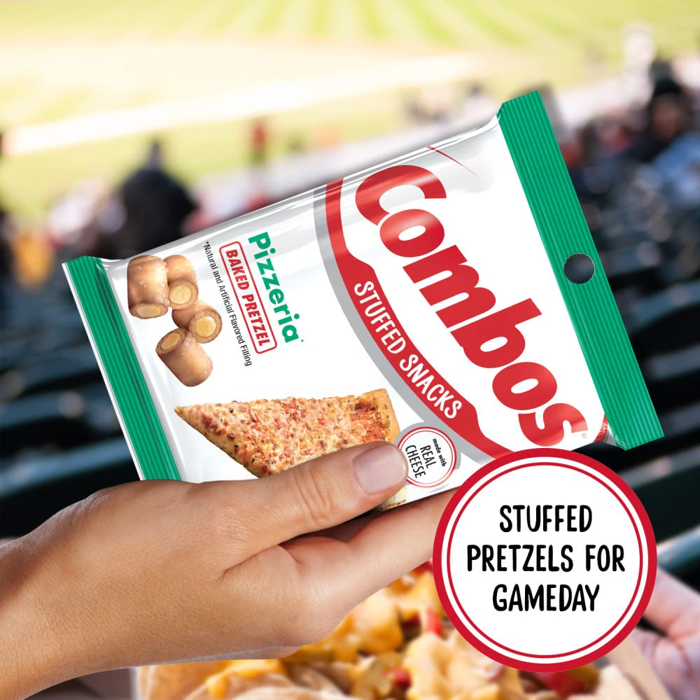COMBOS Cheese Snacks - Pizzeria Pretzel Baked Snack Packs, Cheese Crackers Snacks, 6.3 - Ounce Bag Bulk Box (Pack of 12) - Fresh Hearth