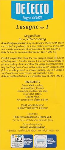 De Cecco Pasta, Lasagne, 16 Oz - Fresh Hearth