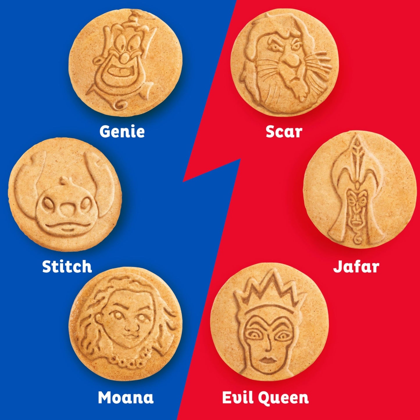 Disney Heroes and Villains Graham Snacks, Custom Cookies Variety Pack, 40 - 1 oz Kids Snack Packs - Fresh Hearth