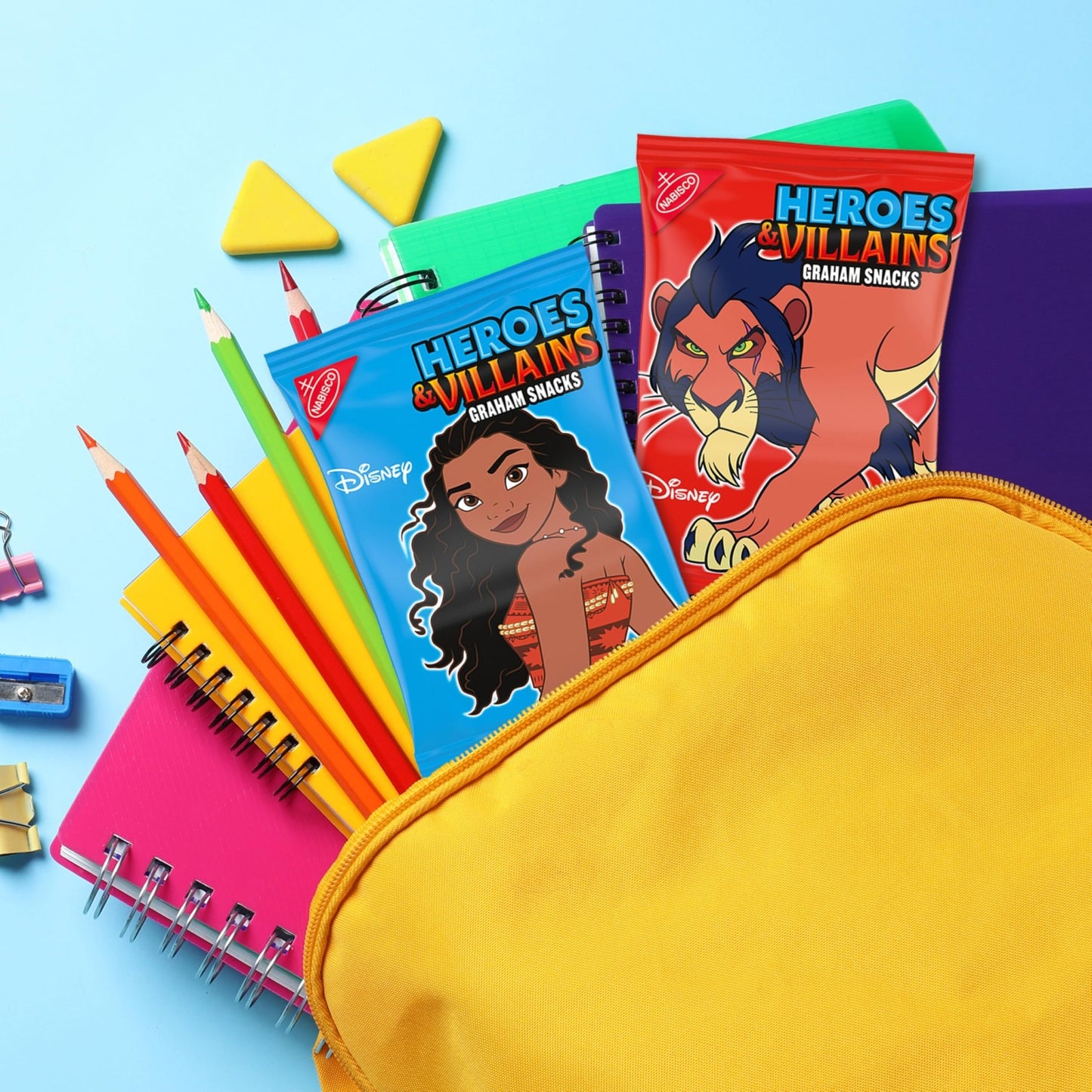 Disney Heroes and Villains Graham Snacks, Custom Cookies Variety Pack, 40 - 1 oz Kids Snack Packs - Fresh Hearth