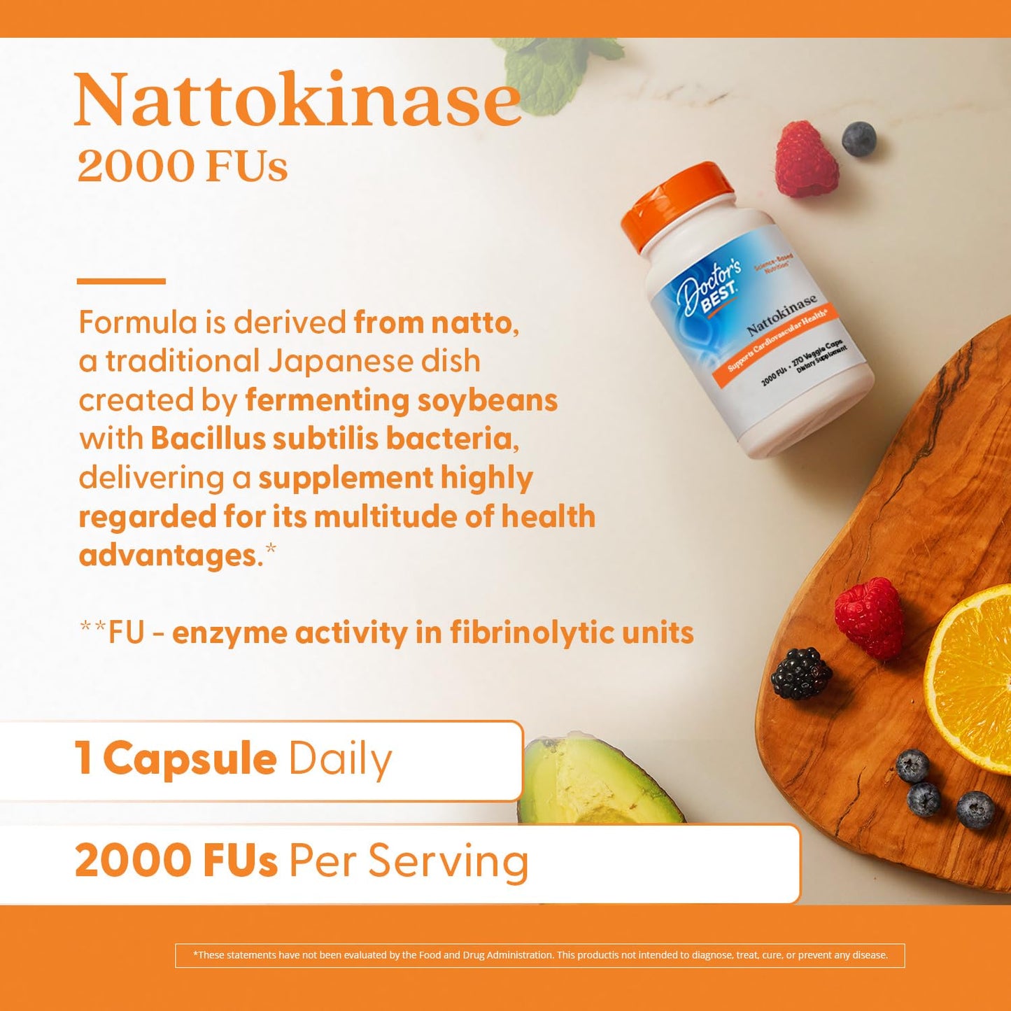 Doctor's Best Nattokinase, Non - GMO, Vegan, Gluten Free, 270 Veggie Caps - Fresh Hearth