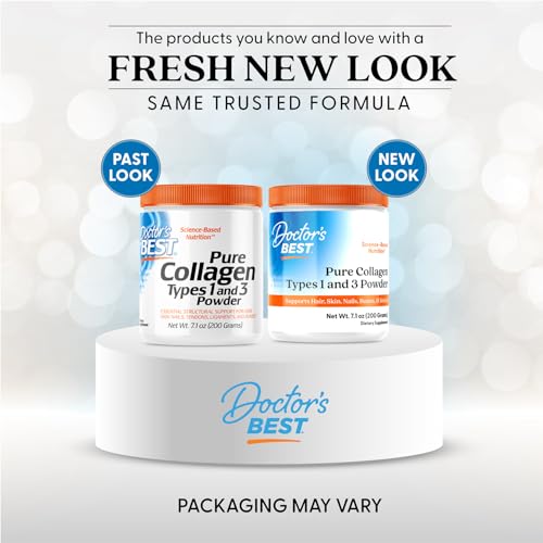 Doctor's Best Pure Collagen Types 1 & 3, Promotes Healthy Skin Hair & Nails – Bone & Joint Support, 7.1 Ounce (Pack of 1) - Fresh Hearth