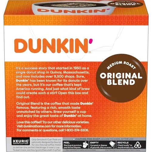 Dunkin' Original Blend Medium Roast Coffee, 128 Keurig K - Cup Pods - Fresh Hearth