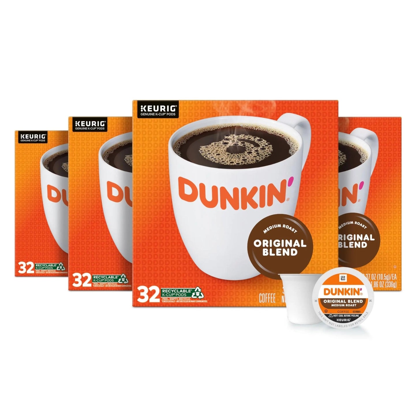 Dunkin' Original Blend Medium Roast Coffee, 128 Keurig K - Cup Pods - Fresh Hearth