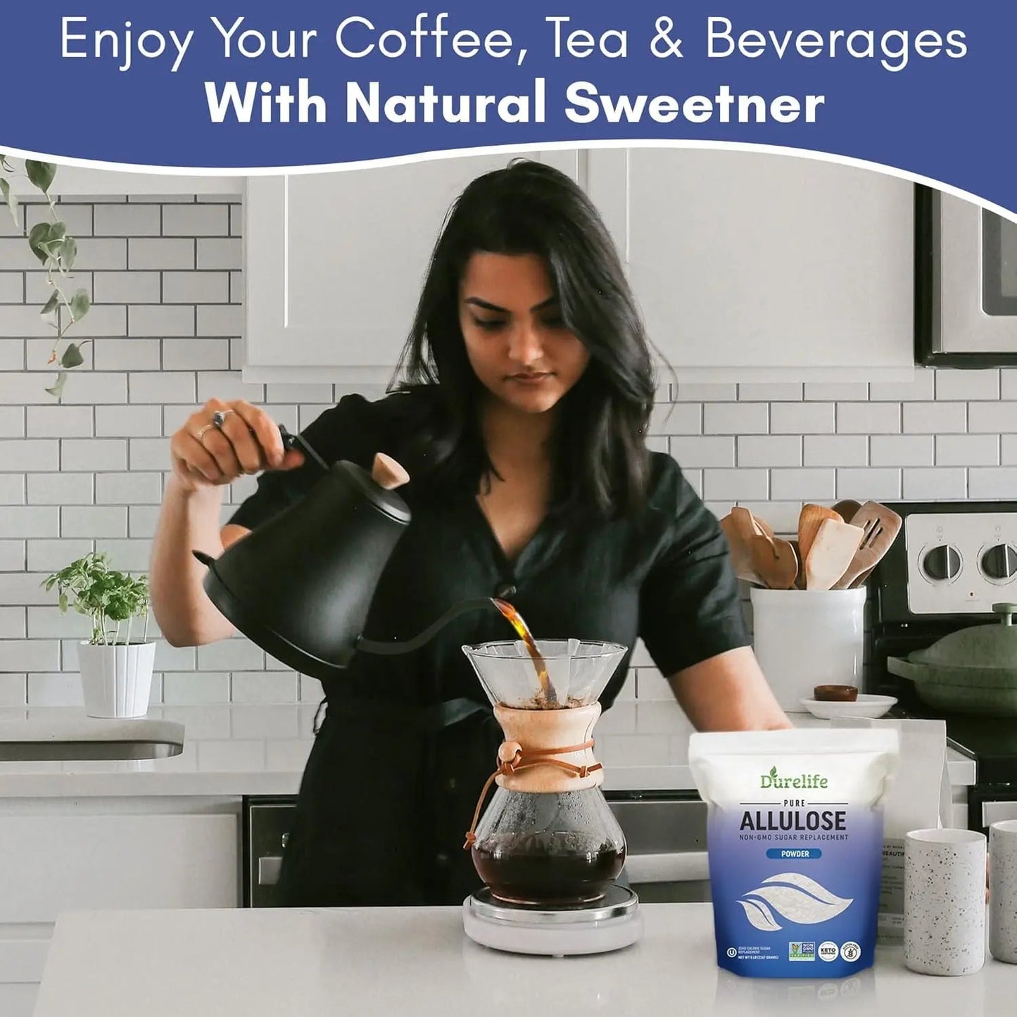 Durelife Allulose sweetener, 10 lb 100% Pure No Erythritol powdered Sugar alternative Substitute, NON - GMO Project Verified, Keto Certified, OU kosher, No Fillers, Zero Calories sugar alternative 10 Lbs - Fresh Hearth