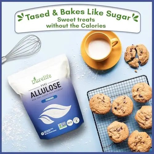 Durelife Allulose sweetener, 10 lb 100% Pure No Erythritol powdered Sugar alternative Substitute, NON - GMO Project Verified, Keto Certified, OU kosher, No Fillers, Zero Calories sugar alternative 10 Lbs - Fresh Hearth