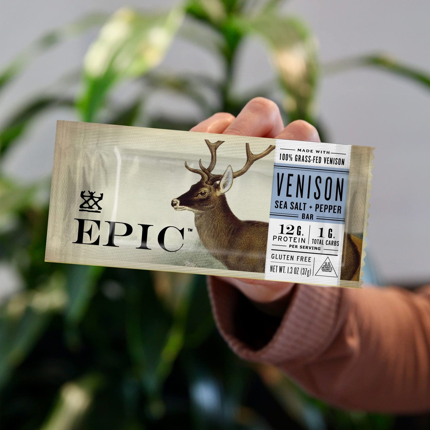 EPIC Bars, Venison Sea Salt and Pepper Bar, Keto Friendly, Whole30 Approved, Gluten Free, 12 Count, 15.6 oz - Fresh Hearth