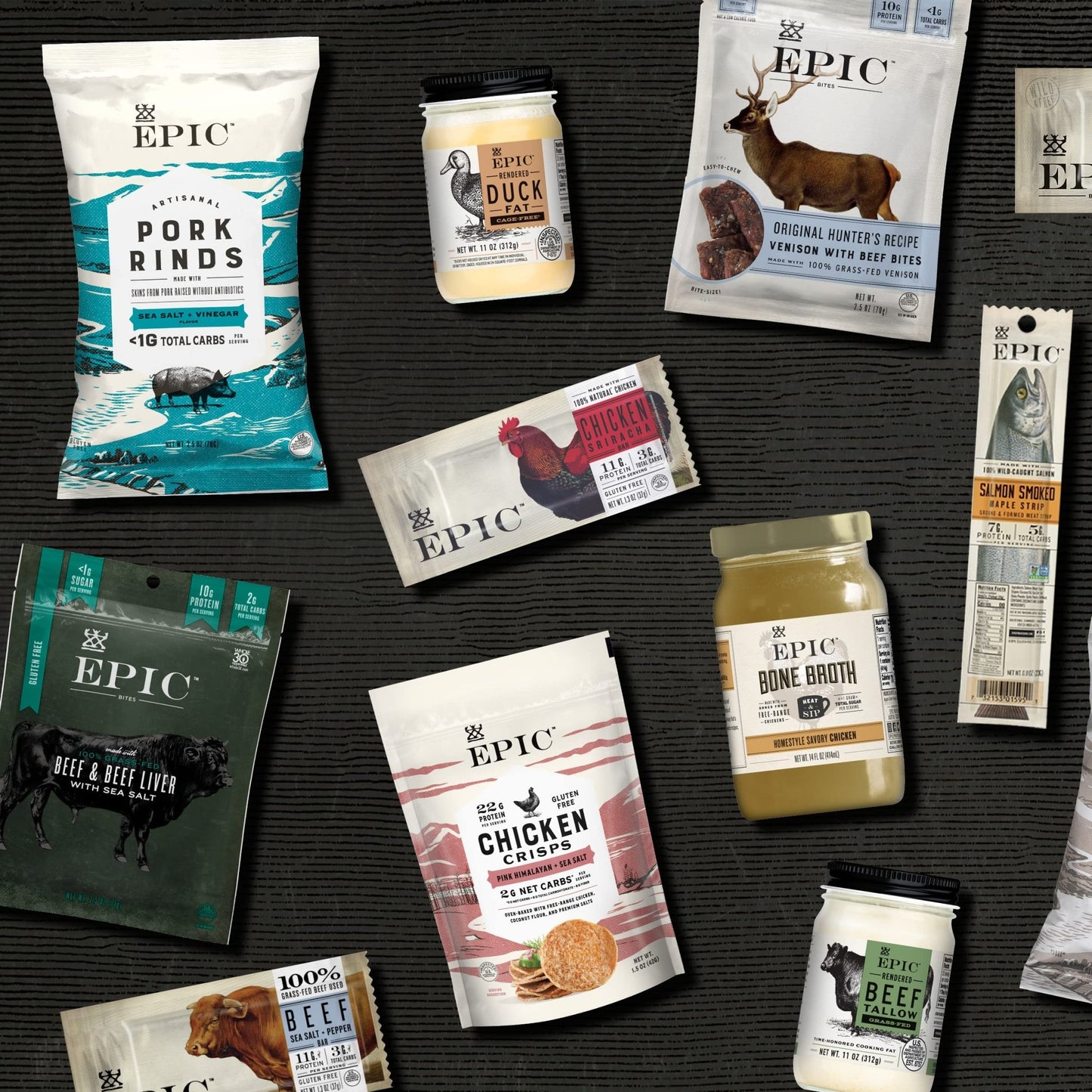EPIC Bars, Venison Sea Salt and Pepper Bar, Keto Friendly, Whole30 Approved, Gluten Free, 12 Count, 15.6 oz - Fresh Hearth
