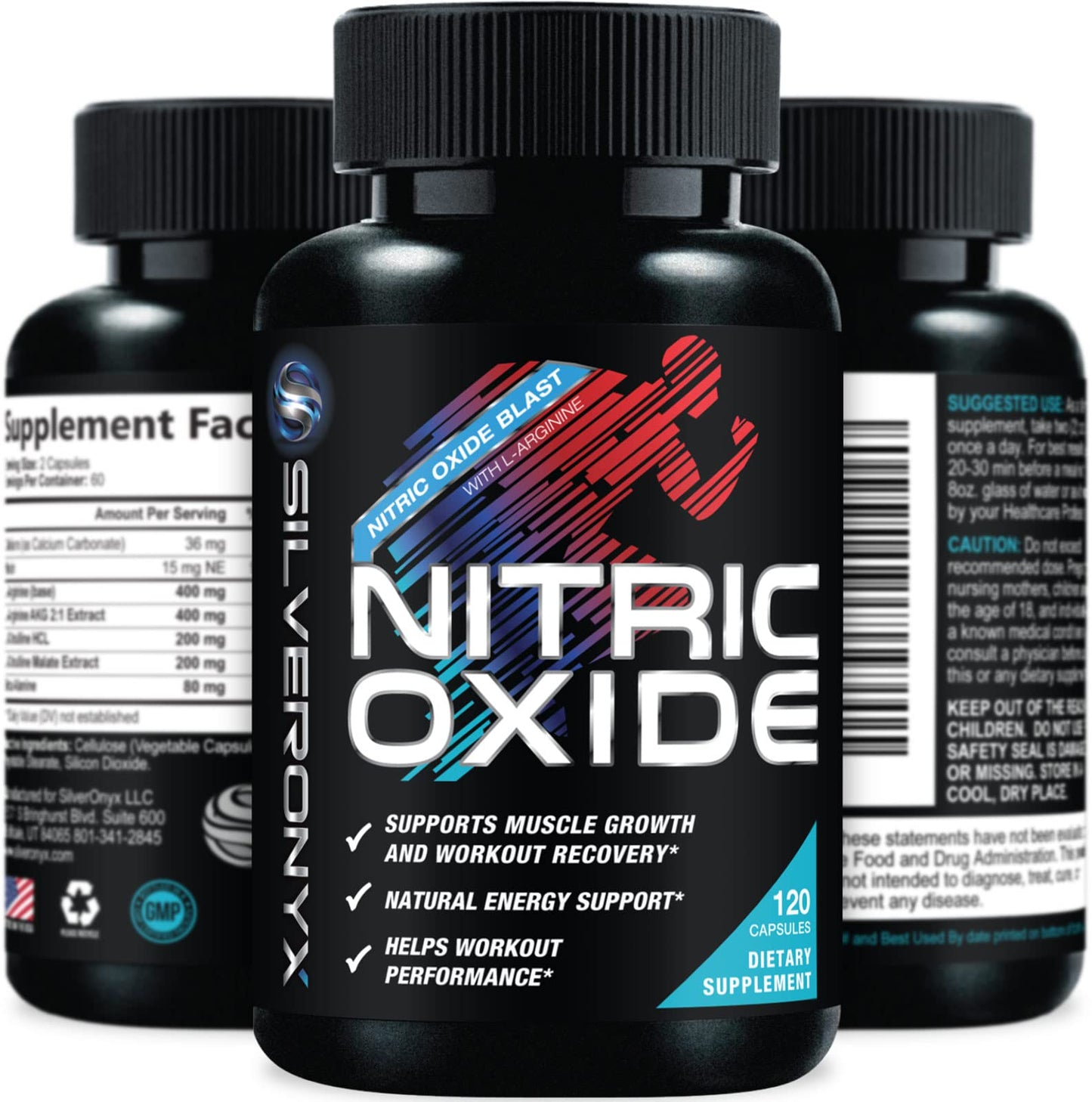Extra Strength Nitric Oxide Supplement 3X Strength L Arginine, Citrulline Malate, AAKG, Beta Alanine - Premium Muscle Supporting Nitric Booster - Natural Energy & Heart Health Support - 120 Capsules - Fresh Hearth