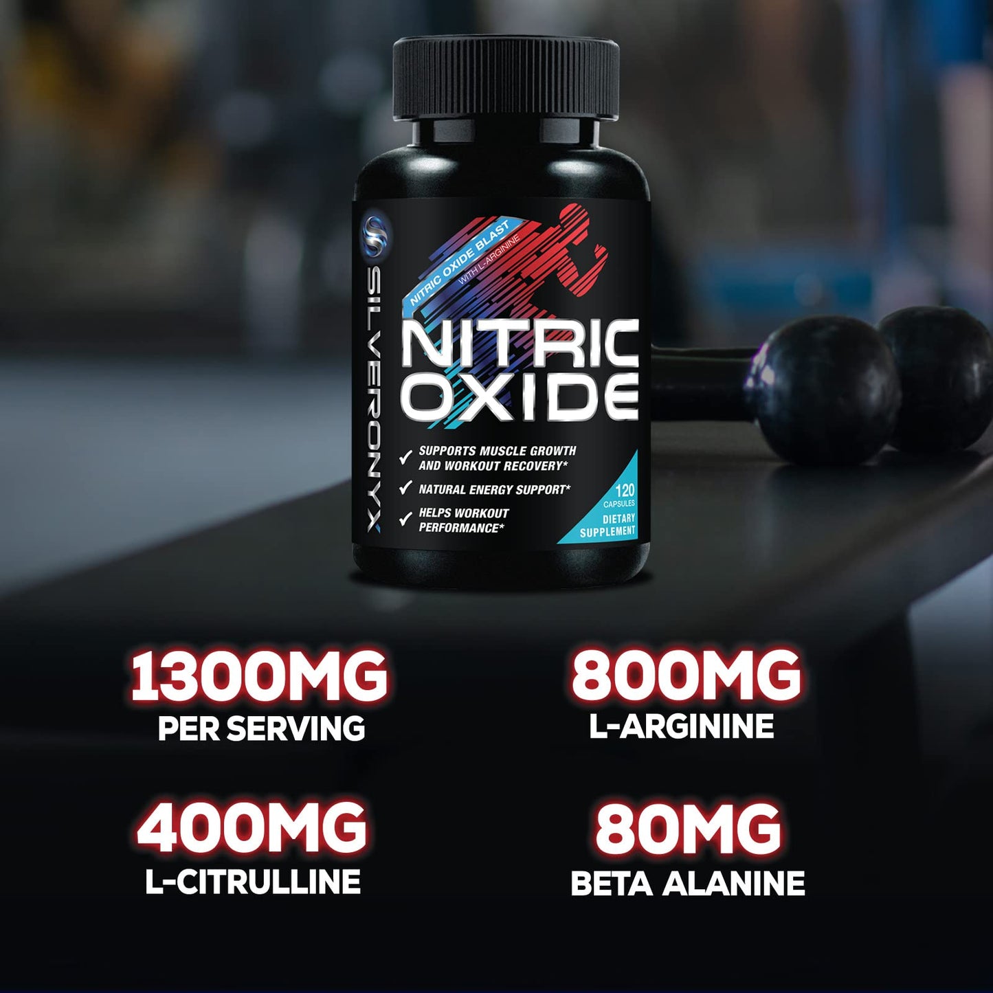 Extra Strength Nitric Oxide Supplement 3X Strength L Arginine, Citrulline Malate, AAKG, Beta Alanine - Premium Muscle Supporting Nitric Booster - Natural Energy & Heart Health Support - 120 Capsules - Fresh Hearth