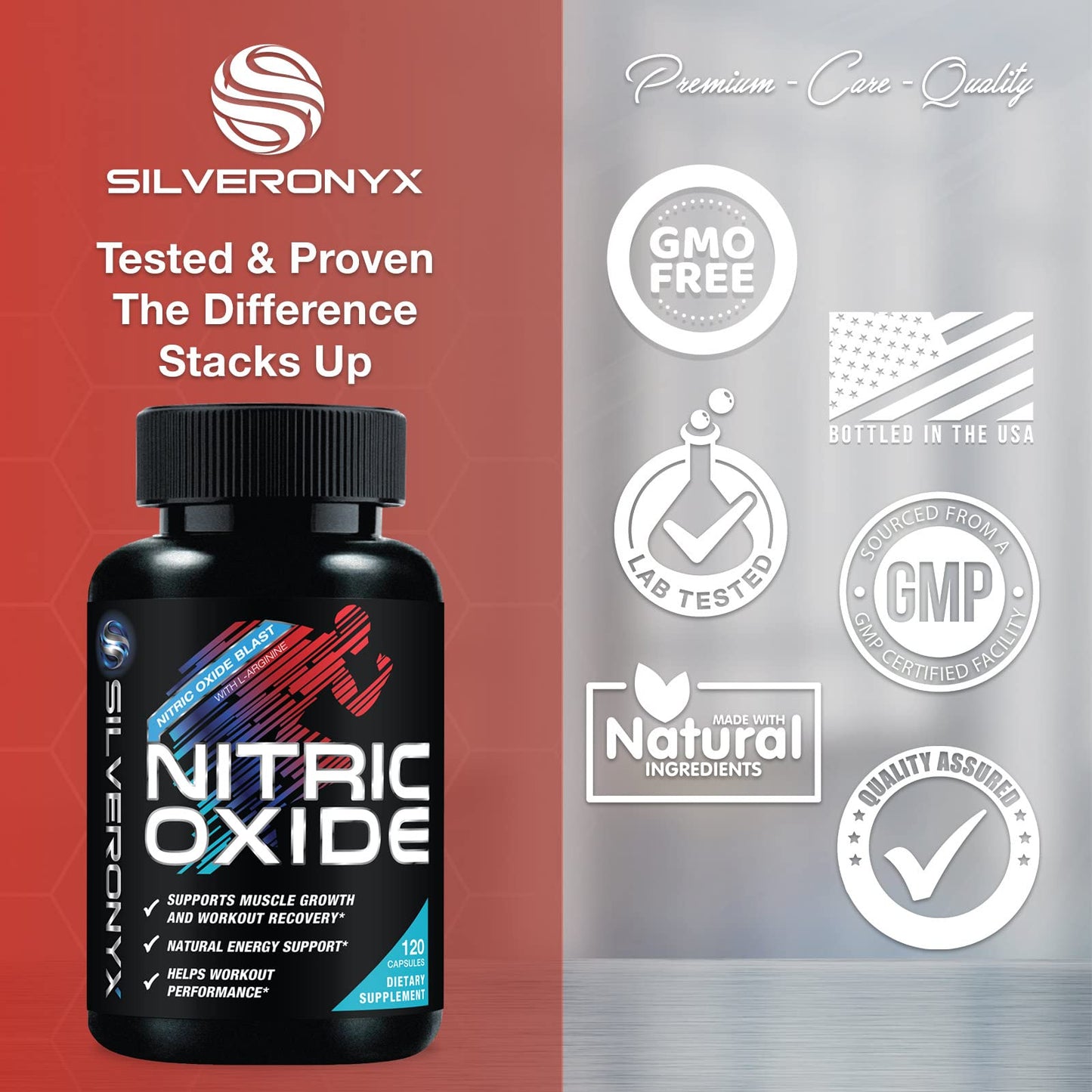 Extra Strength Nitric Oxide Supplement 3X Strength L Arginine, Citrulline Malate, AAKG, Beta Alanine - Premium Muscle Supporting Nitric Booster - Natural Energy & Heart Health Support - 120 Capsules - Fresh Hearth