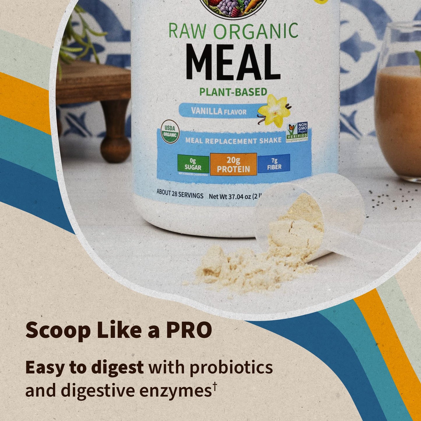 Garden of Life Meal Replacement Shakes, Vegan Raw Organic Protein Powder, Vanilla Protein Powder with Plant Based Pea Protein, Sprouts, Greens, Probiotics, Dairy Free 14 Servings - Fresh Hearth