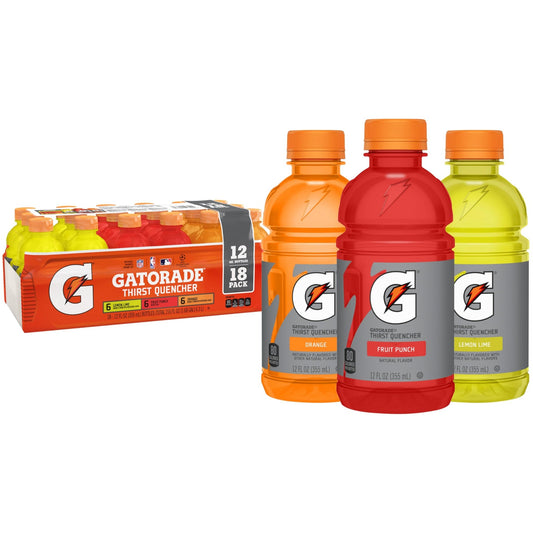Gatorade Thirst Quencher Sports Drink, Variety Pack, 12 Fl Oz (Pack of 18) - Fresh Hearth