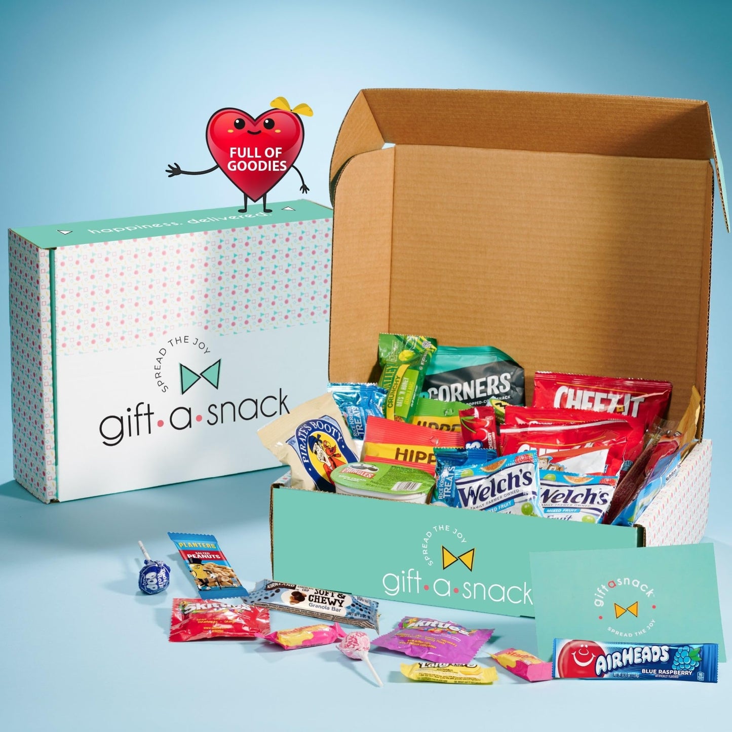 Gift A Snack - Haloween Trick or Treats Snack Box Variety Pack Care Package + Greeting Card (40 Count) Birthday Sweet Treats Gift Basket, Candies Chips Crackers Bars, Office Food Assortments - Fresh Hearth