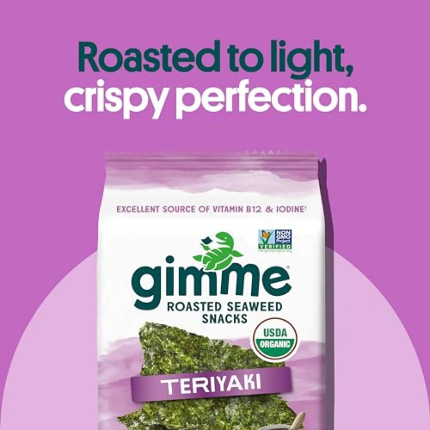 Gimme Seaweed Organic Premium Roasted Seaweed Snacks, Teriyaki, 6 Count, Keto, Vegan, Gluten - Free, Great Source of Omega3s and Iodine, Healthy On - The - Go Snack for Kids and Adults - Fresh Hearth