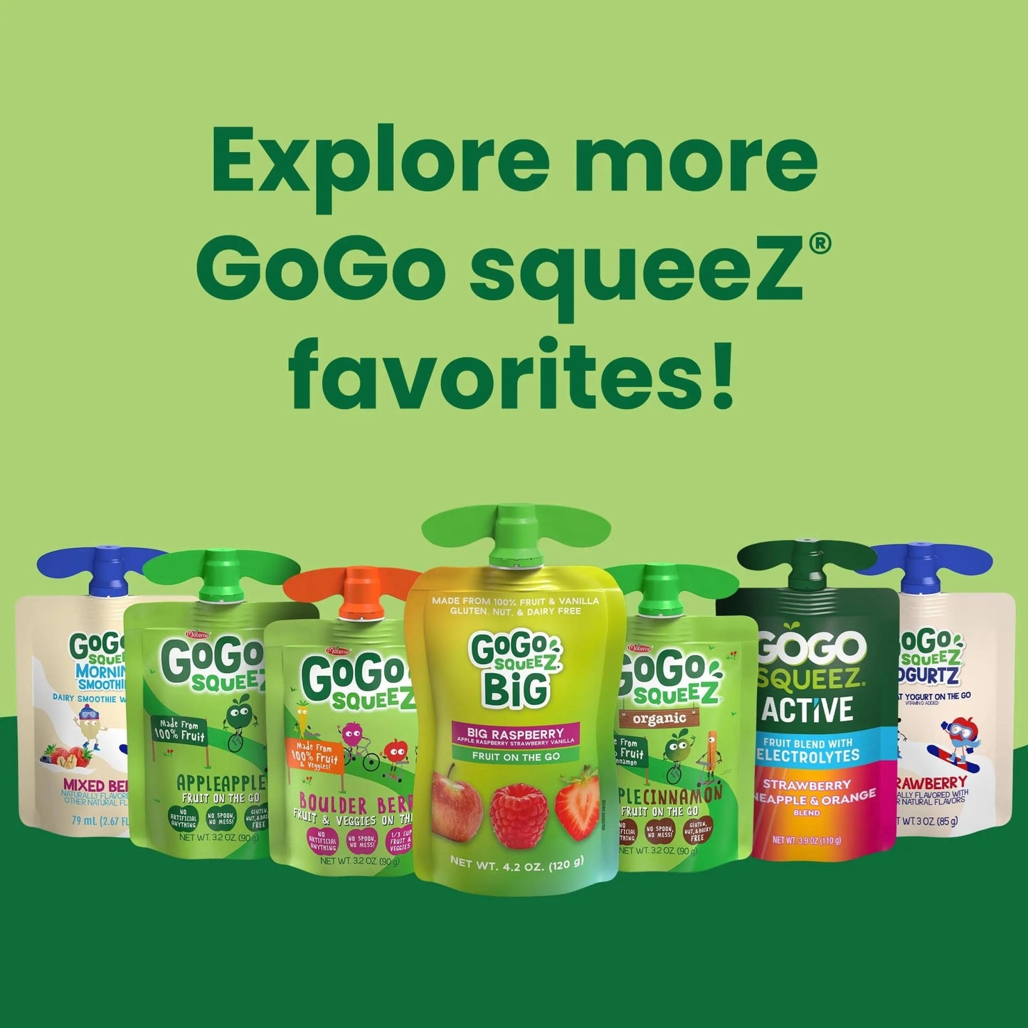 GoGo squeeZ Organic Applesauce and Fruit Puree, Variety Pack, Apple, Strawberry & Banana, 3.2 oz (Pack of 12), Unsweetened Organic Fruit Snacks for Kids, No Gluten, Nut & Dairy, BPA Free Pouches - Fresh Hearth