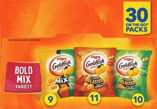 Goldfish Bold Mix Variety Pack Snack Crackers, 1 oz Snack Packs, 30 Ct Box (Pack of 2) - Fresh Hearth