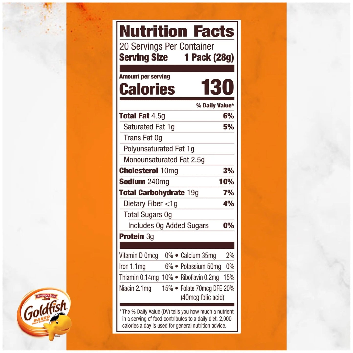 Goldfish Cheddar Cheese Crackers, Baked Snack Crackers, 1 oz On - the - Go Snack Packs, 20 Count Box - Fresh Hearth