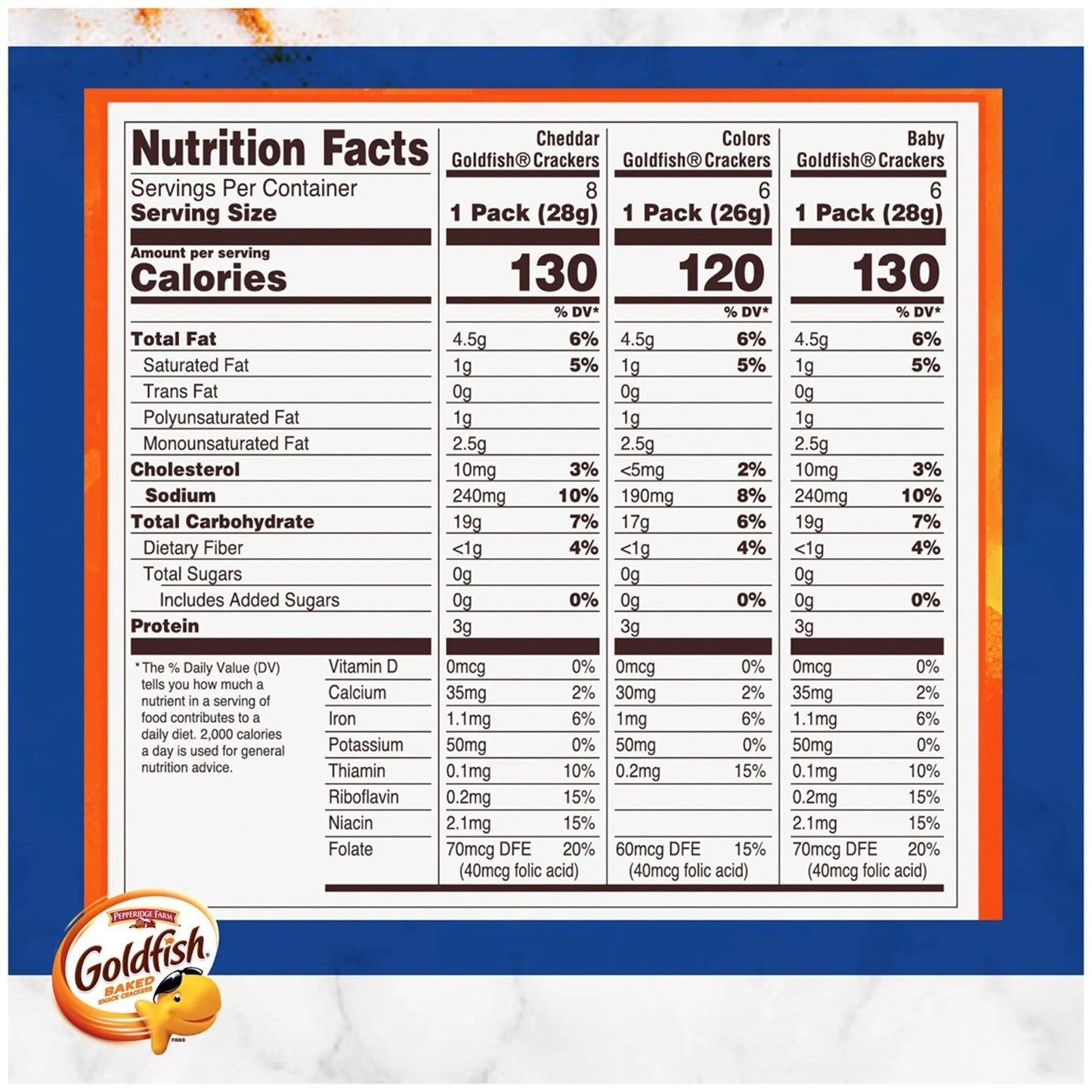 Goldfish Crackers Family Faves Crackers, Cheddar, Colors and Baby Crackers Snack Packs, 20 - Ct Variety Pack - Fresh Hearth