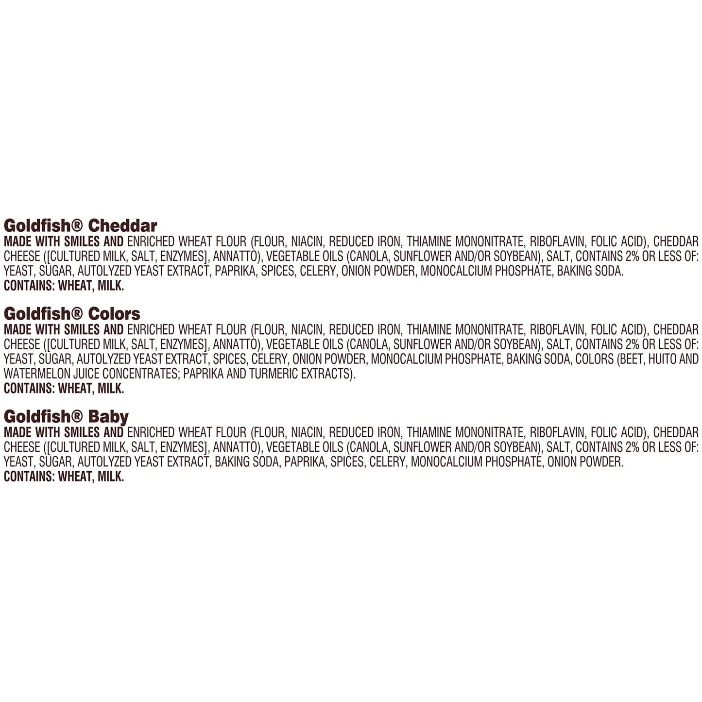 Goldfish Crackers Family Faves Crackers, Cheddar, Colors and Baby Crackers Snack Packs, 20 - Ct Variety Pack - Fresh Hearth