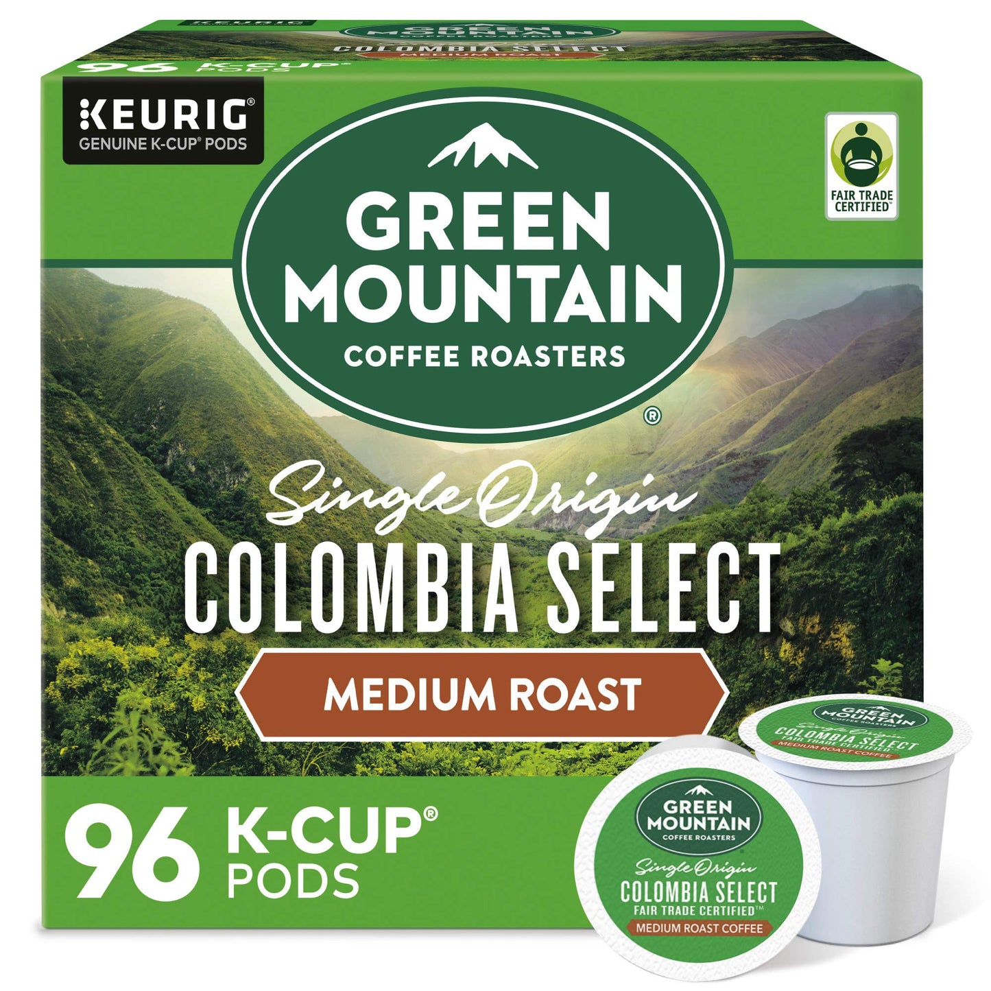 Green Mountain Coffee Roasters Colombia Select Coffee, Keurig Single - Serve K - Cup Pods, Medium Roast Coffee, 96 Count - Fresh Hearth