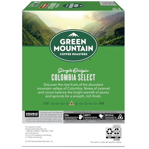 Green Mountain Coffee Roasters Colombia Select Coffee, Keurig Single - Serve K - Cup Pods, Medium Roast Coffee, 96 Count - Fresh Hearth