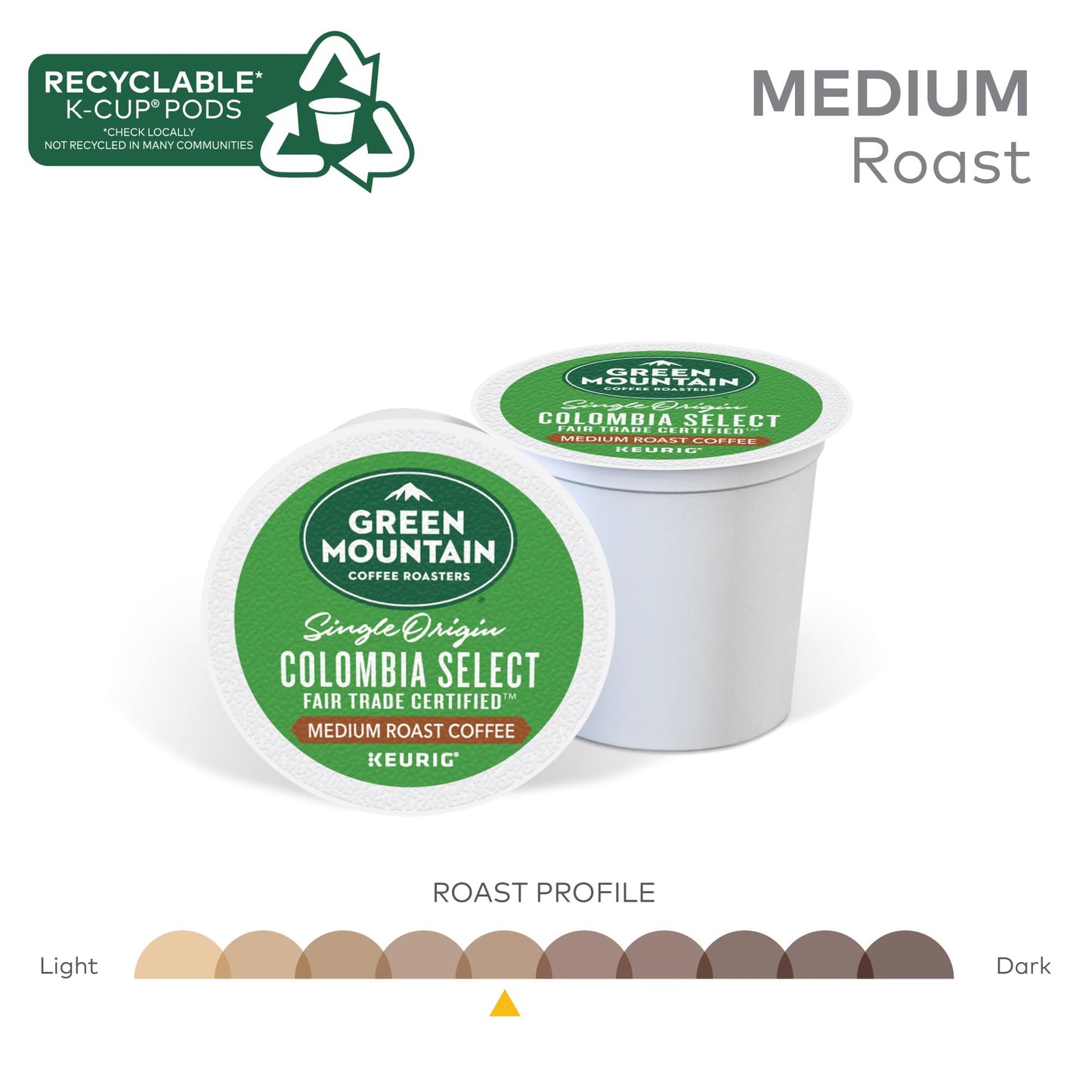 Green Mountain Coffee Roasters Colombia Select Coffee, Keurig Single - Serve K - Cup Pods, Medium Roast Coffee, 96 Count - Fresh Hearth