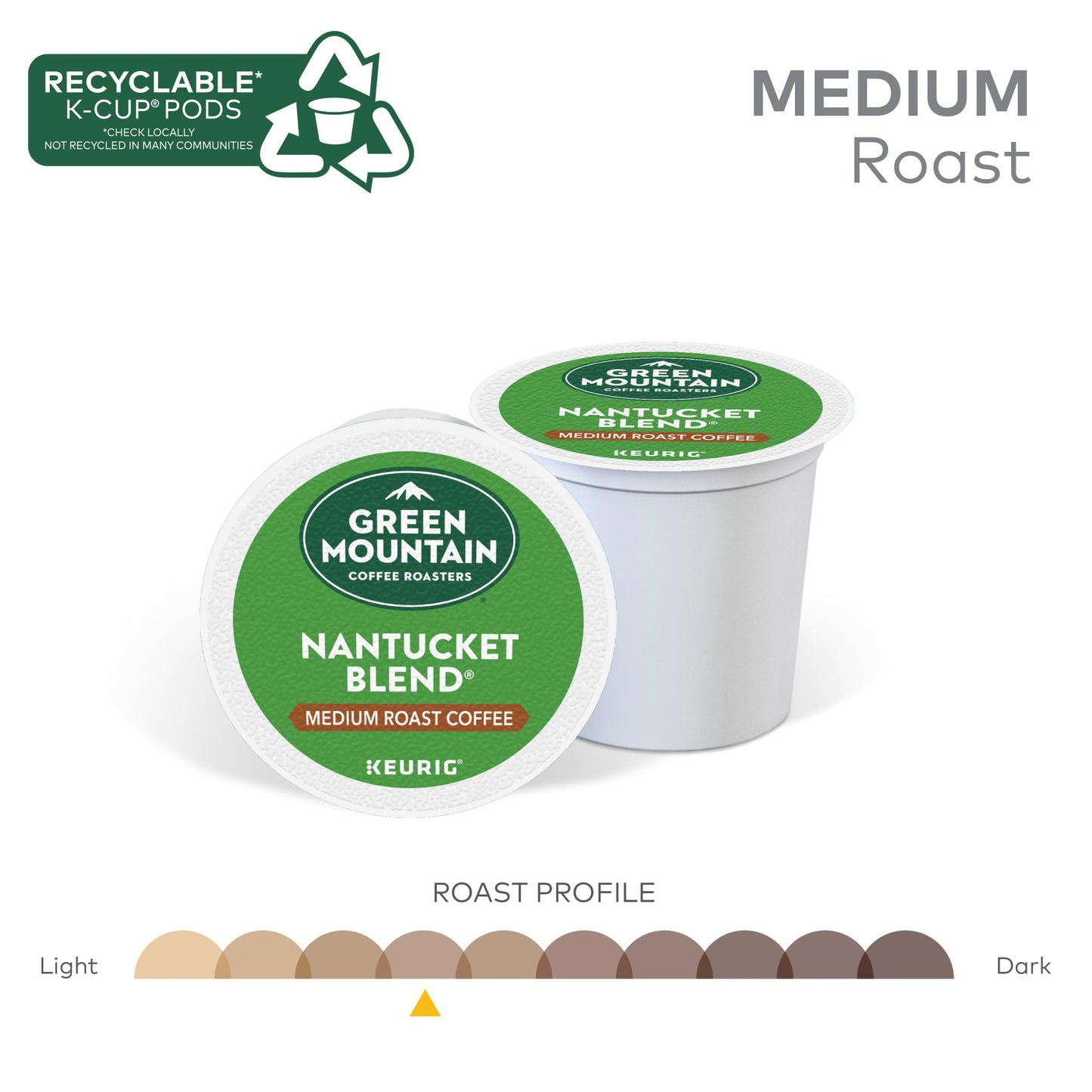 Green Mountain Coffee Roasters Nantucket Blend Keurig Single - Serve K - Cup Pods, Medium Roast Coffee, 96 Count - Fresh Hearth