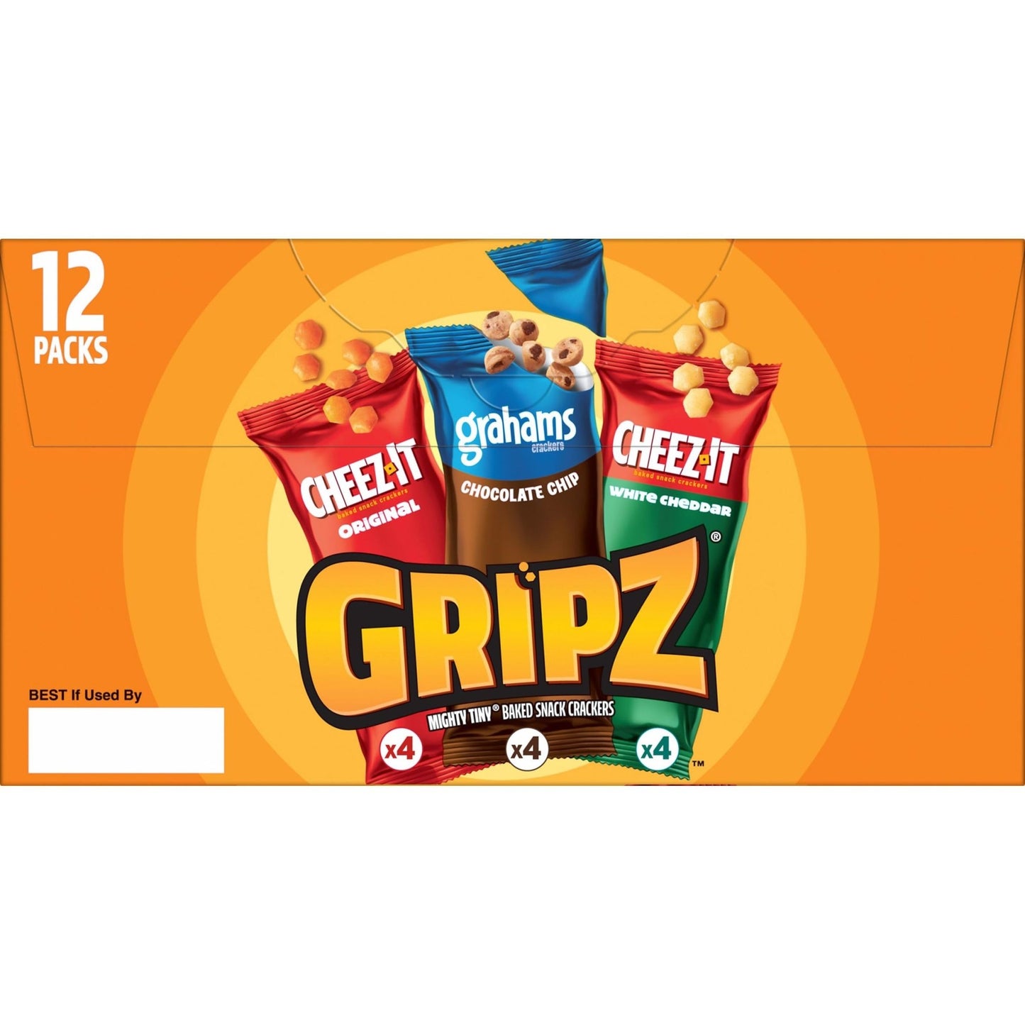Gripz Mini Baked Snack Crackers, Sweet and Salty Snacks, Variety Pack, 11oz Box (12 Pouches) - Fresh Hearth