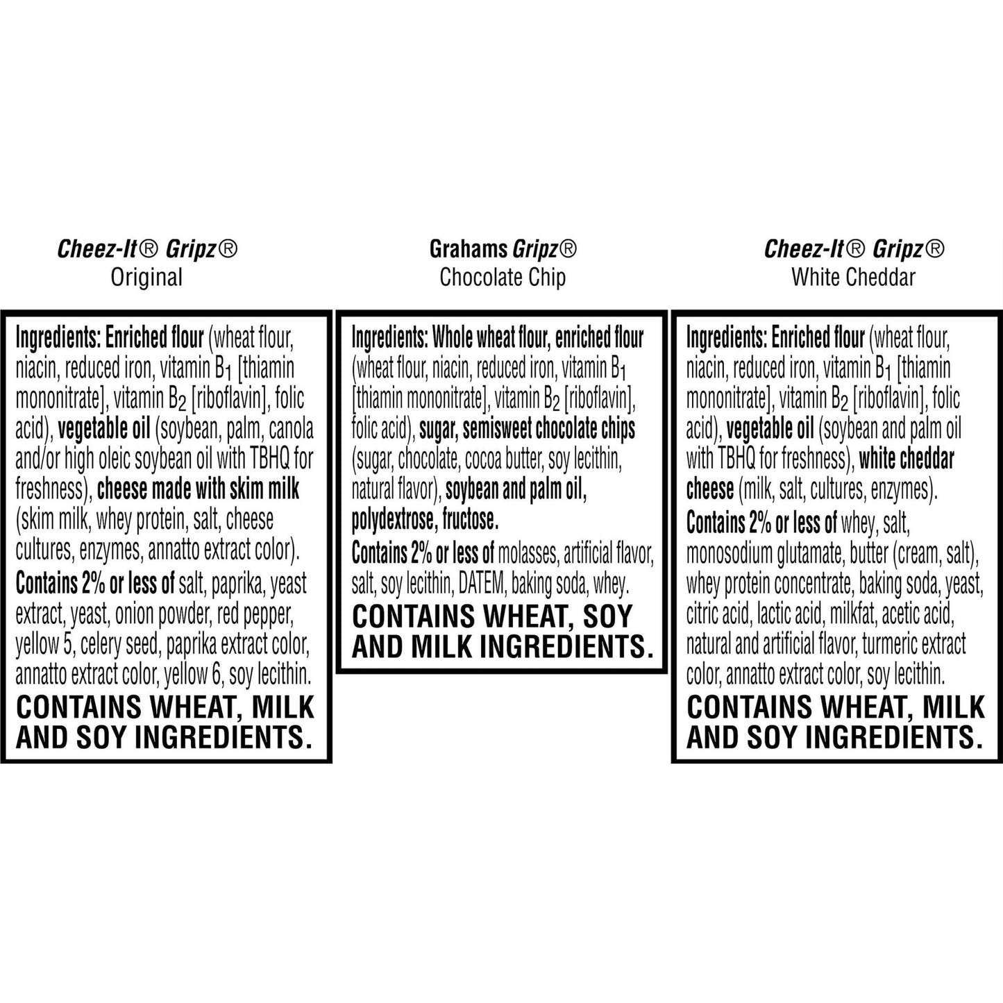 Gripz Mini Baked Snack Crackers, Sweet and Salty Snacks, Variety Pack, 11oz Box (12 Pouches) - Fresh Hearth