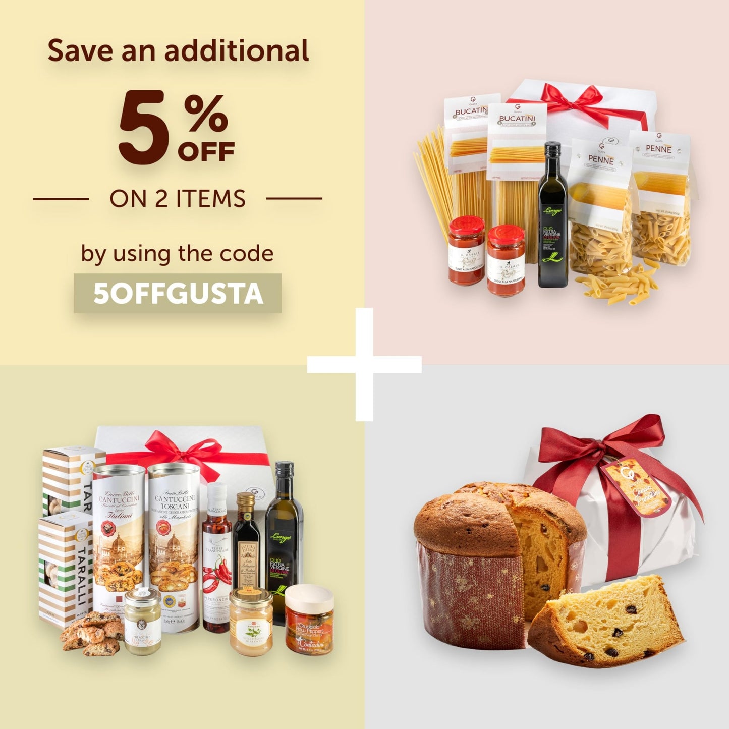 Gusta Italian Gift Basket in Deluxe Packaging - Made in Italy - Holiday Gift for Birthdays, Families, Clients, Parties, Housewarming, Client Thank You & Sympathy Gift Baskets - Fresh Hearth