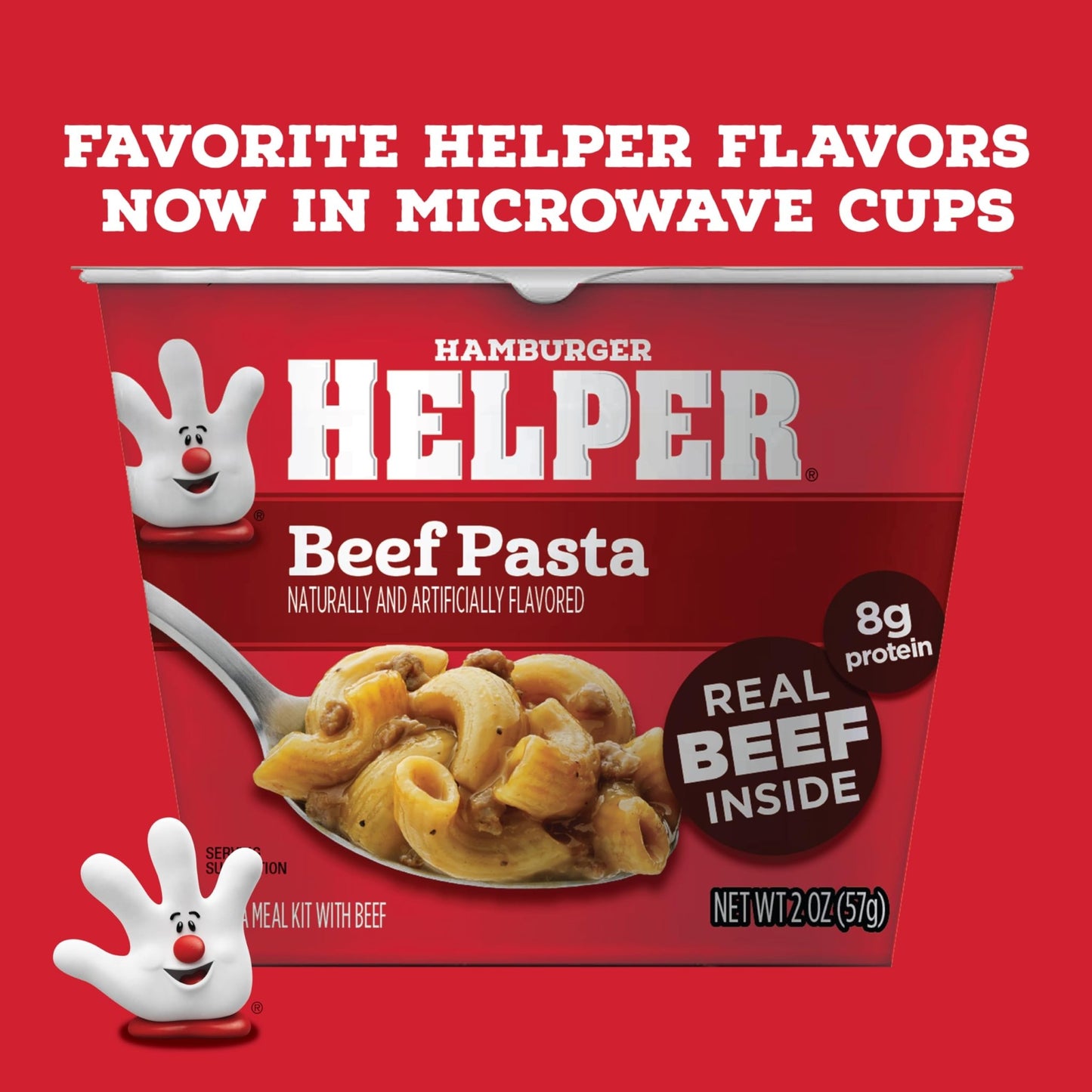 Hamburger Helper Beef Pasta Microwave Cup, 2 oz (6 Pack), Real Beef, 8g Protein, Ready in 4 Minutes, Quick Microwavable Pasta Meal or Snack, Perfect for Midweek Dinners, Busy Evenings, and Families on the Go - Fresh Hearth