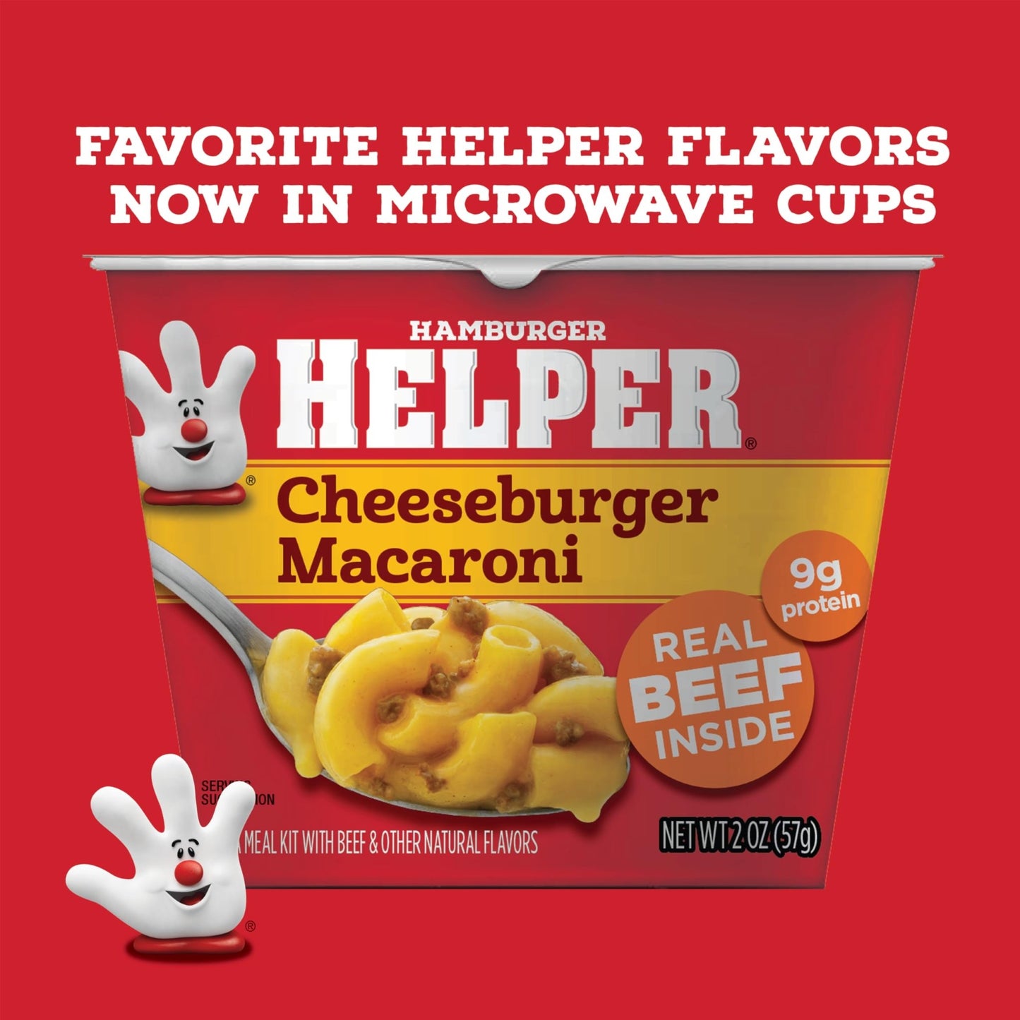 Hamburger Helper Cheeseburger Macaroni Microwave Cup, 2 oz (6 Pack), Real Beef, 9g Protein, Hearty, Cheesy, and Ready in 4 Minutes, Perfect for Midweek Dinners, Busy Evenings, and Families on the Go - Fresh Hearth