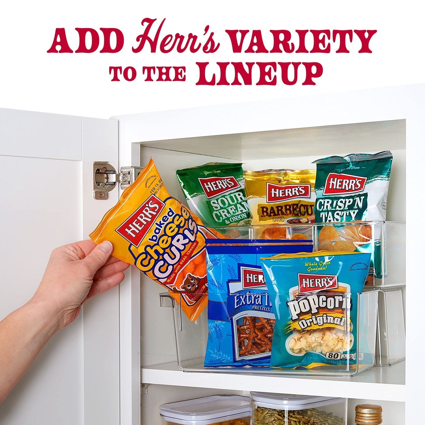 Herr’s Snacks Variety Pack, Potato Chips, Pretzels, Popcorn, Cheese Curls, 26oz Box (28 Bags) - Fresh Hearth
