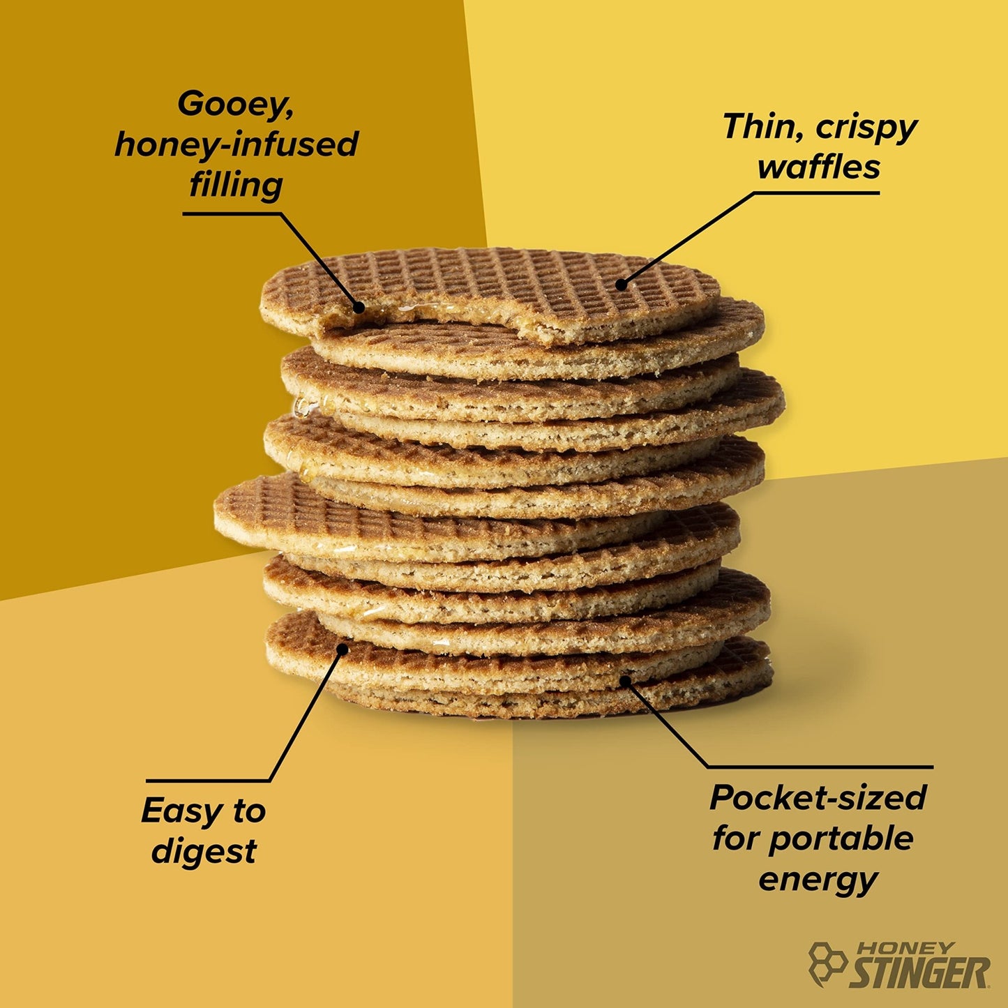 Honey Stinger Organic Honey Waffle Energy Stroopwafel for Exercise, Endurance and Performance Sports Nutrition for Home & Gym, Pre and Post Workout Box of 16 Waffles, 16.96 Ounce (Pack of 16) - Fresh Hearth