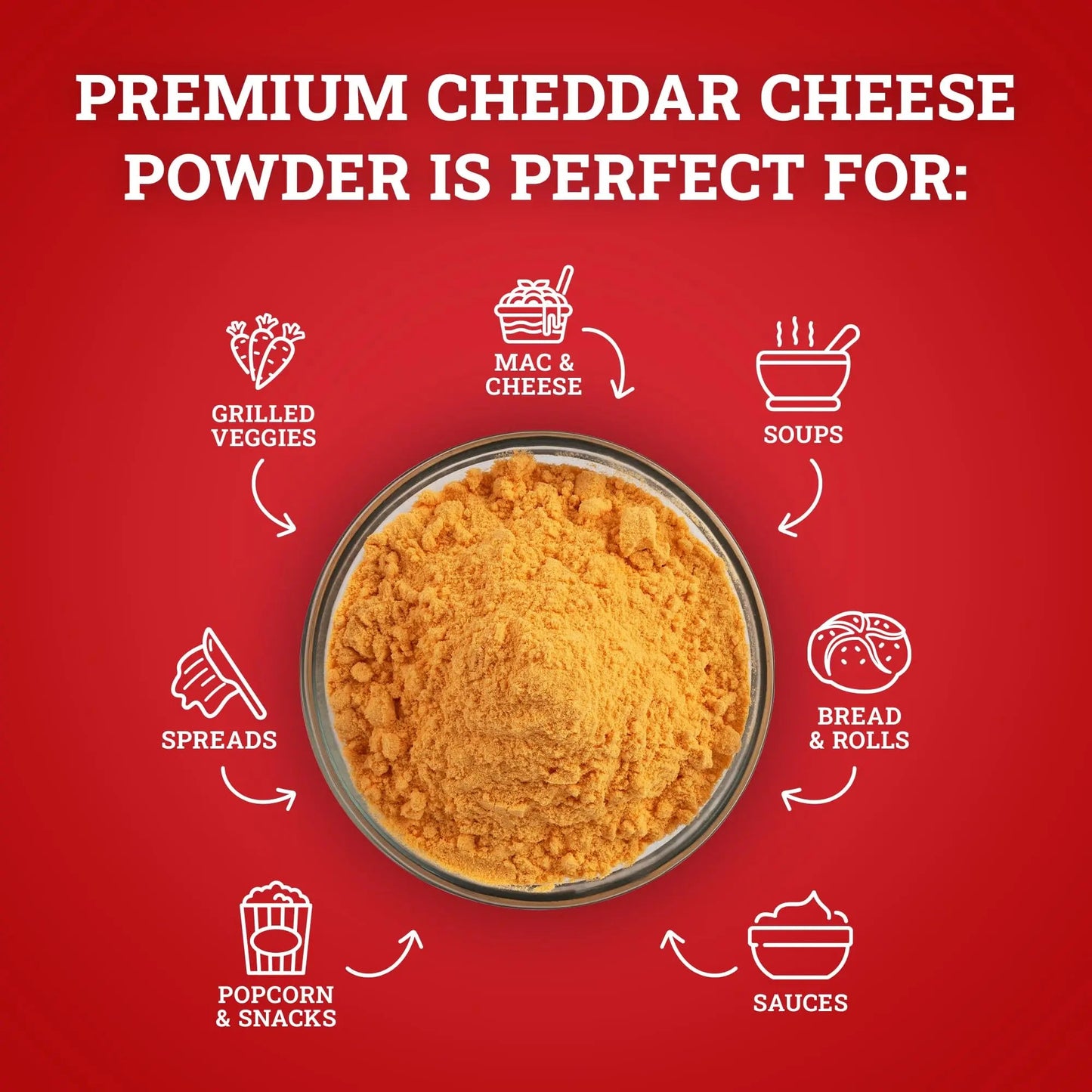 Hoosier Hill Farm Premium Cheddar Cheese Powder (No Artificial Colors), 1LB (Pack of 1) - Fresh Hearth