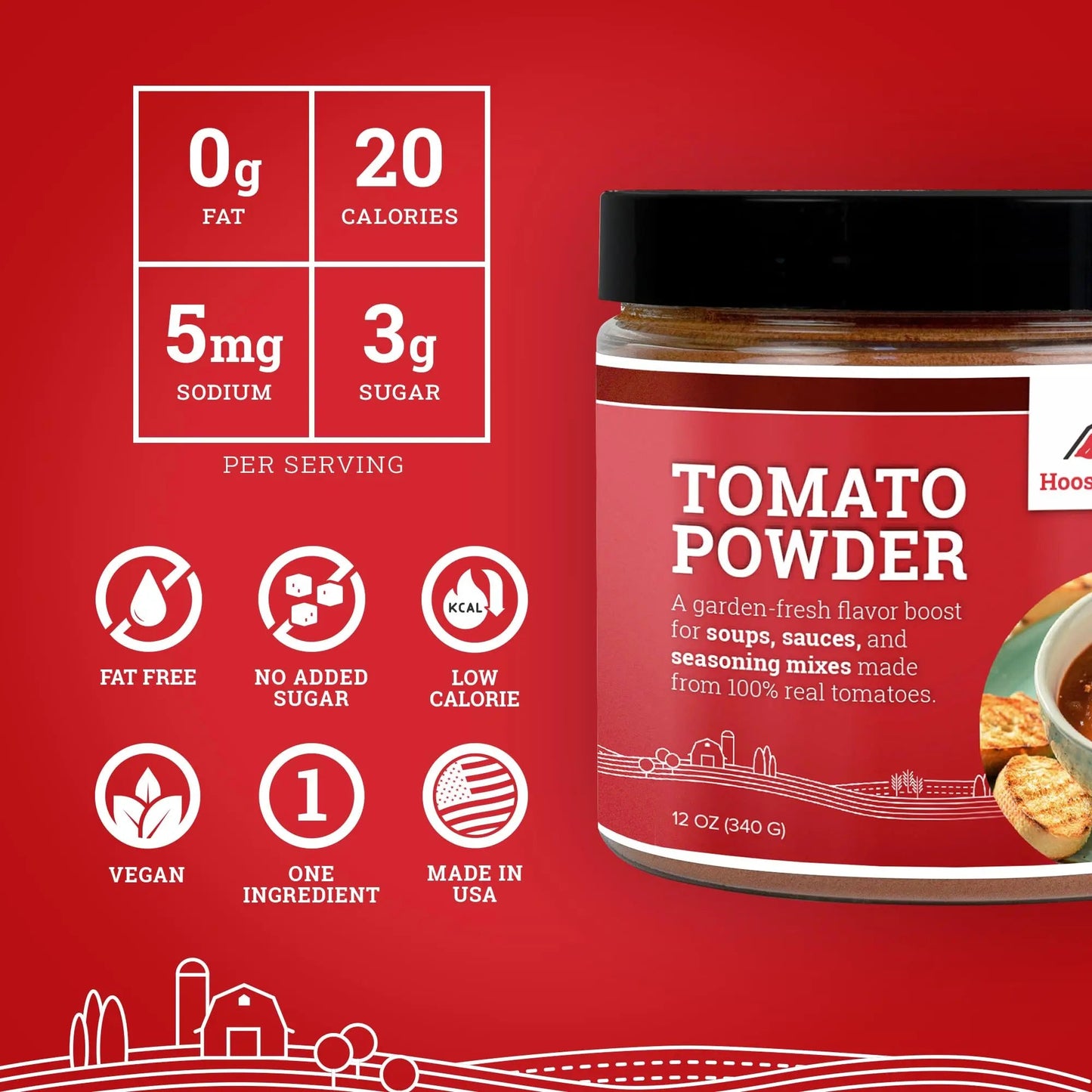 Hoosier Hill Farm Premium Tomato Powder, 12oz (Pack of 1) - Fresh Hearth
