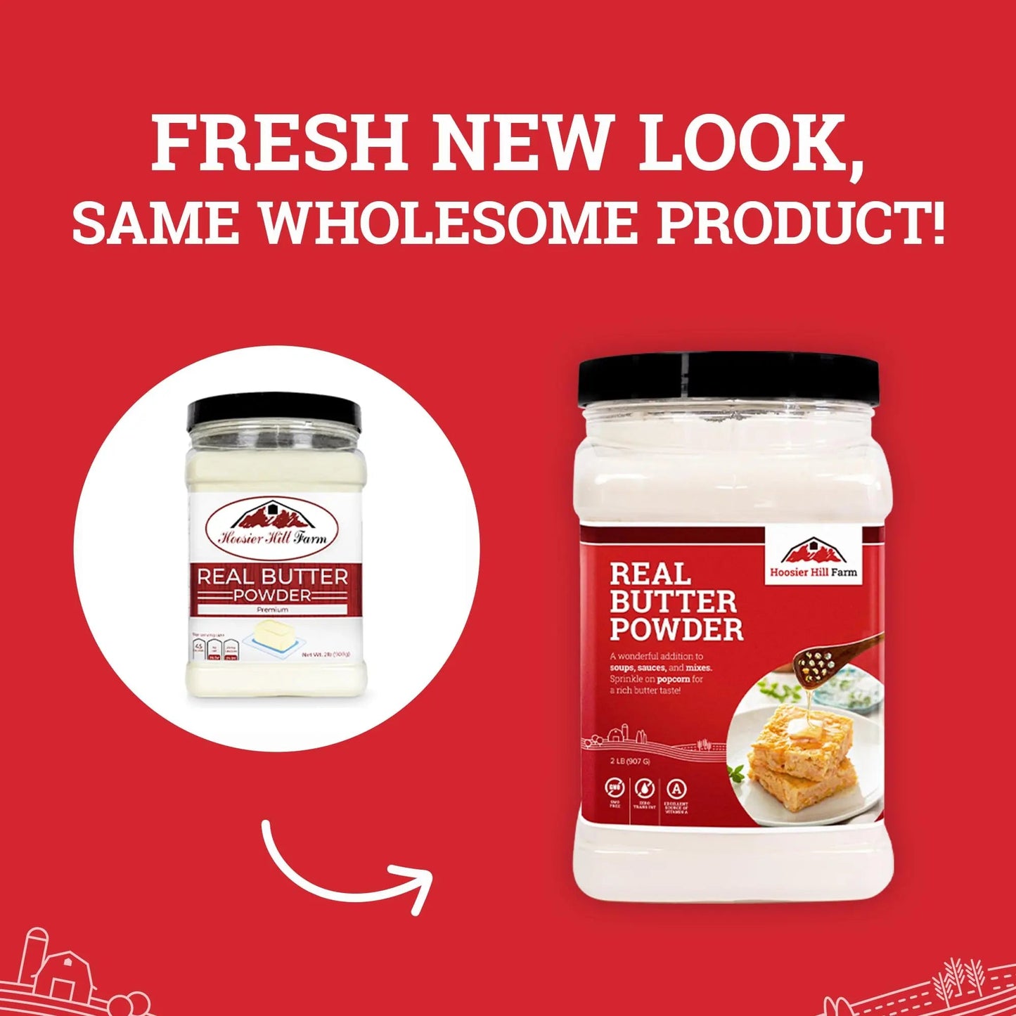 Hoosier Hill Farm Real Butter Powder, 1LB (Pack of 1) - Fresh Hearth