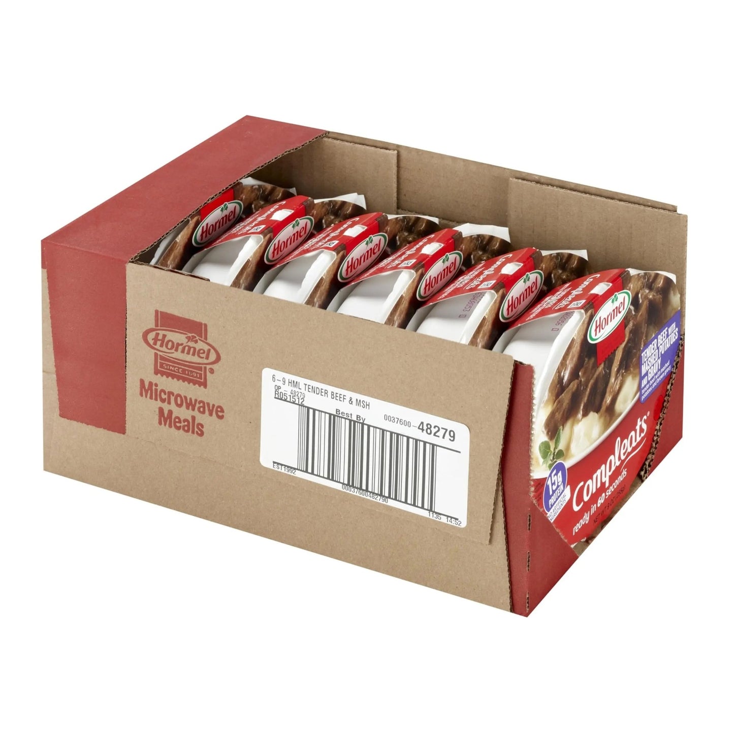 HORMEL COMPLEATS Tender Beef With Mashed Potatoes & Gravy Microwave Tray, 9 oz. (6 Pack) - Fresh Hearth