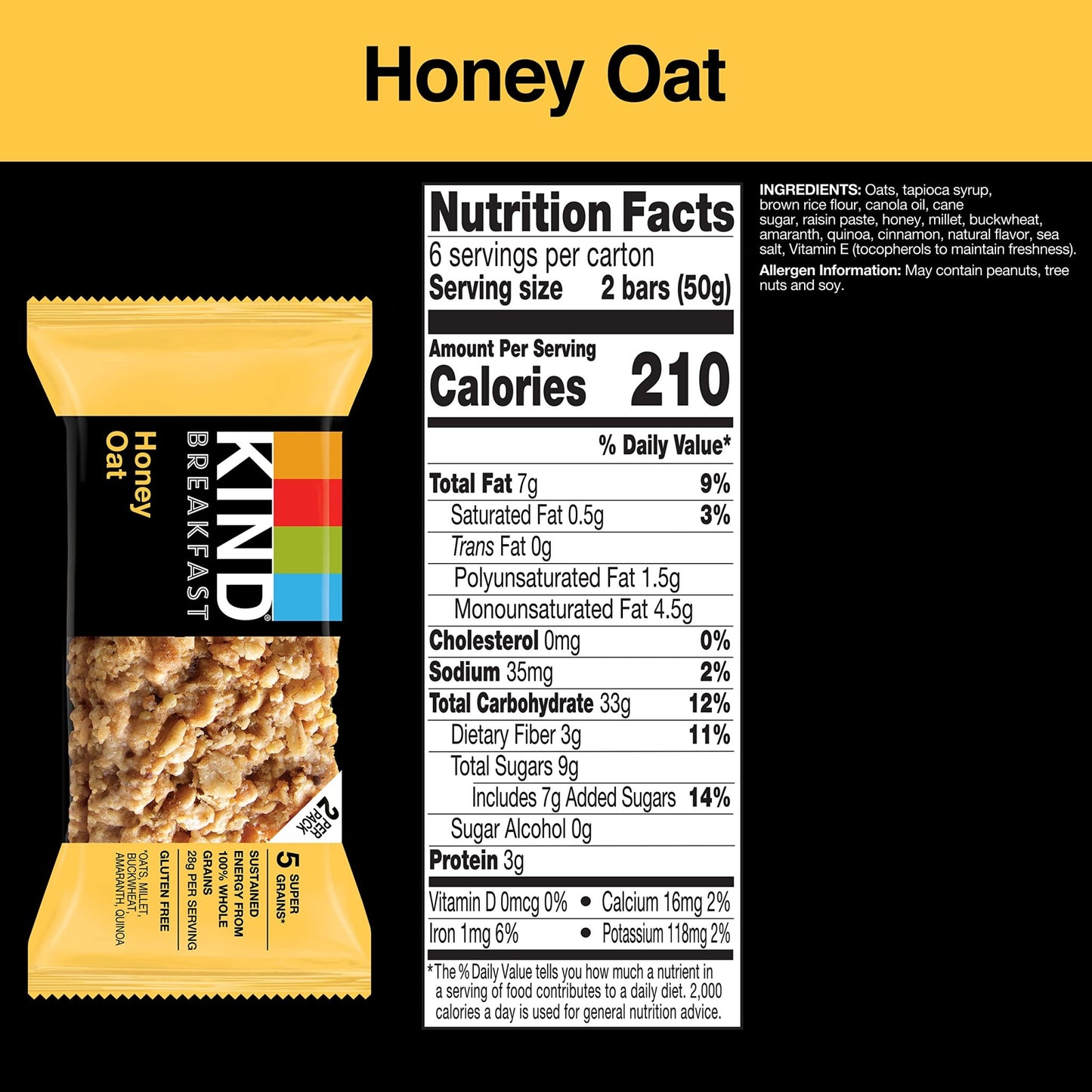 KIND Breakfast Bars, Variety Pack, Honey Oat, Almond Butter, and Peanut Butter, Healthy Snacks, Gluten Free, 3 - 8g Protein, 18 Count - Fresh Hearth