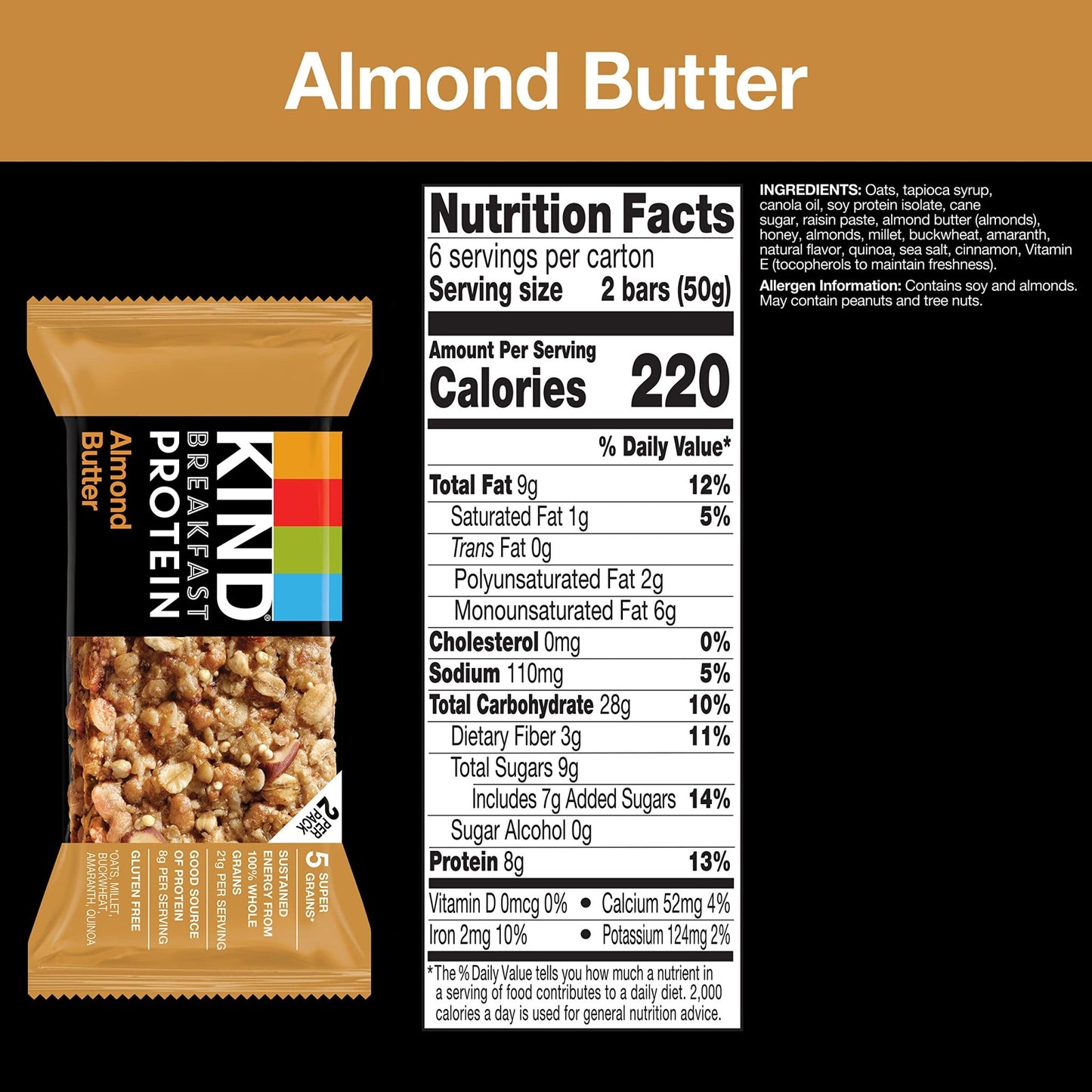 KIND Breakfast Bars, Variety Pack, Honey Oat, Almond Butter, and Peanut Butter, Healthy Snacks, Gluten Free, 3 - 8g Protein, 18 Count - Fresh Hearth