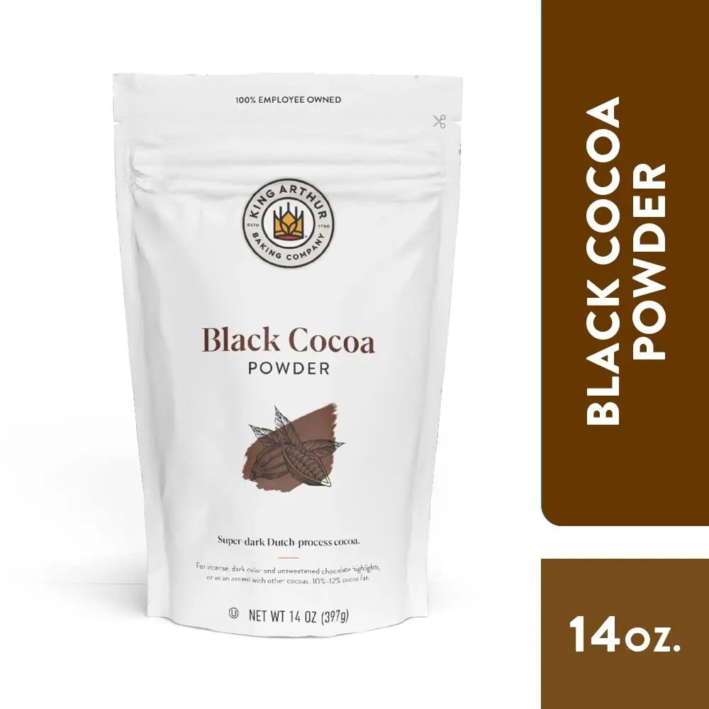 King Arthur Black Cocoa: Dutch Processed Cocoa Powder for Baking - Intense Dark Chocolate Flavor, Unsweetened, Perfect for Cakes, Cookies & Frosting - 14 oz Resealable Bag - Fresh Hearth