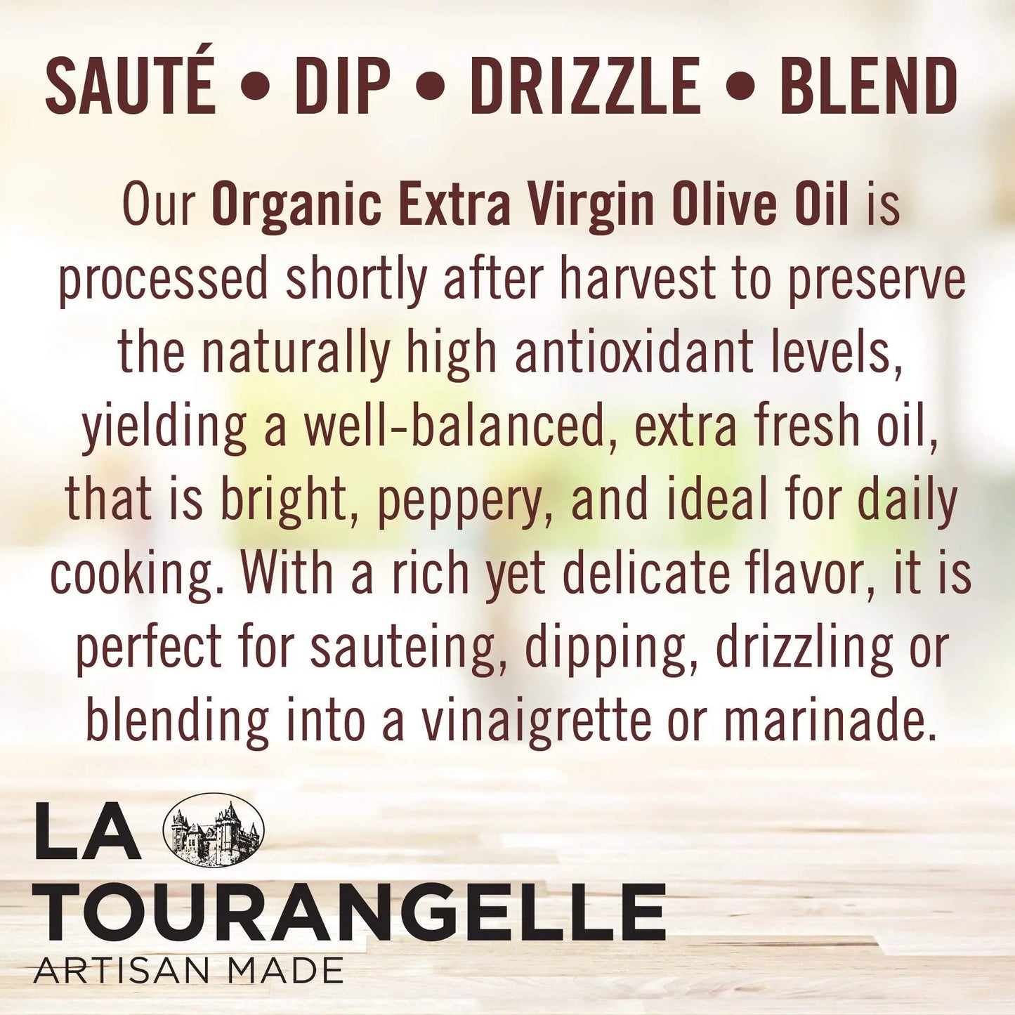 La Tourangelle, Organic Extra Virgin Olive Oil, Cold - Pressed High Antioxidant Picual Olives From Spain, 16.9 fl oz - Fresh Hearth