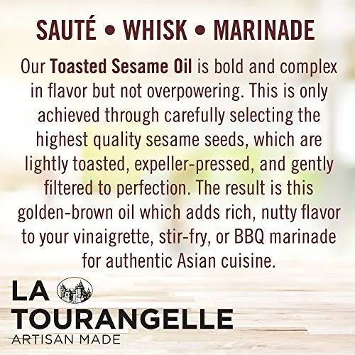 La Tourangelle, Toasted Sesame Oil, Great for Cooking, Add to Noodles, Stir - Fry, Vegetables, Vinaigrettes, and Marinades, 8.45 Fl Oz - Fresh Hearth