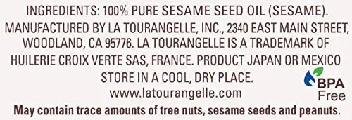 La Tourangelle, Toasted Sesame Oil, Great for Cooking, Add to Noodles, Stir - Fry, Vegetables, Vinaigrettes, and Marinades, 8.45 Fl Oz - Fresh Hearth
