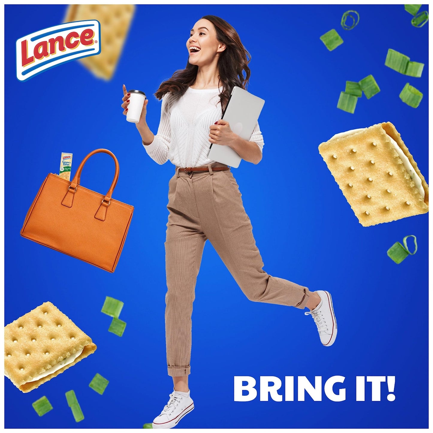 Lance Sandwich Crackers, Captain's Wafers Cream Cheese and Chives, 10 Packs, 6 Sandwiches Each - Fresh Hearth
