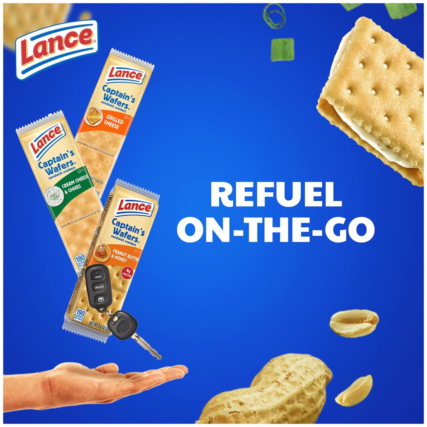 Lance Sandwich Crackers, Captain's Wafers, Variety Pack, 10 Individual Packs, 6 Sandwiches Each - Fresh Hearth