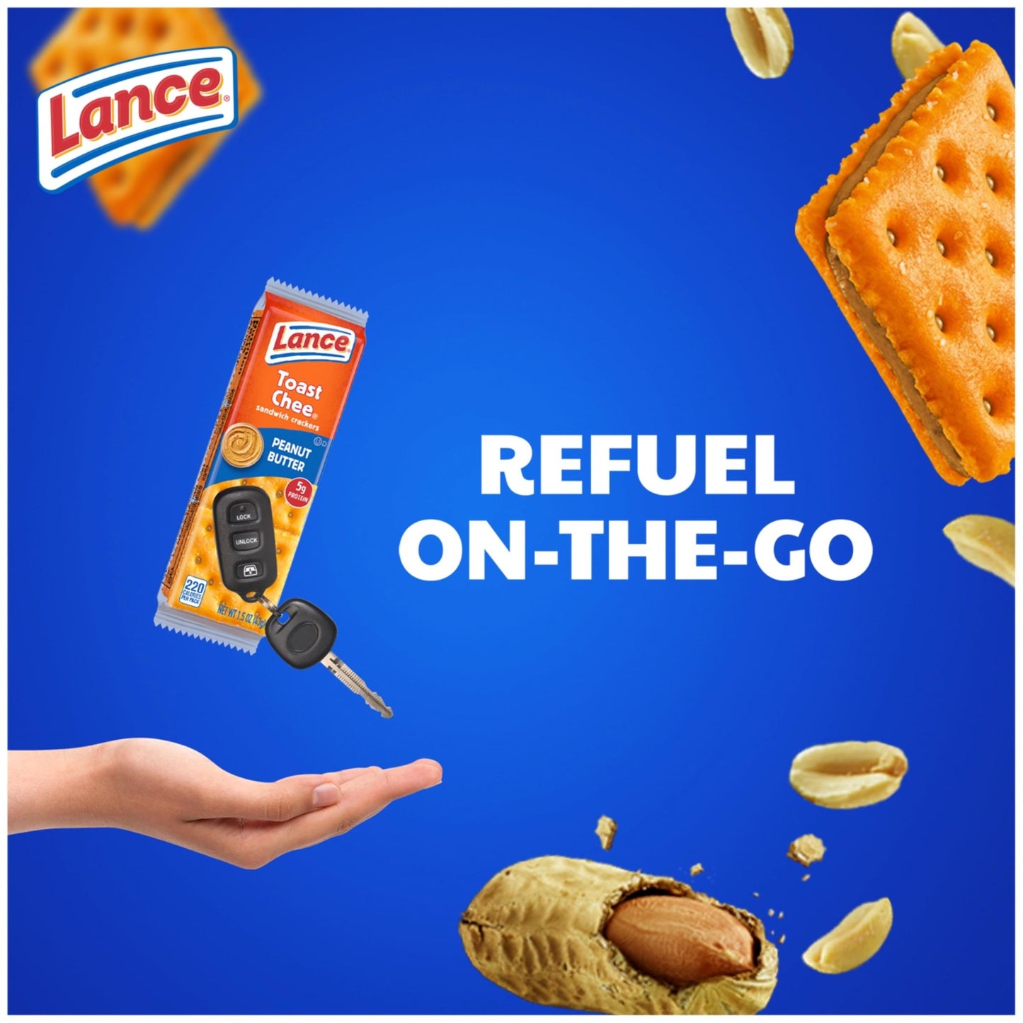Lance Sandwich Crackers, ToastChee Peanut Butter, 20 Individually Wrapped Packs, 6 Sandwiches Each - Fresh Hearth